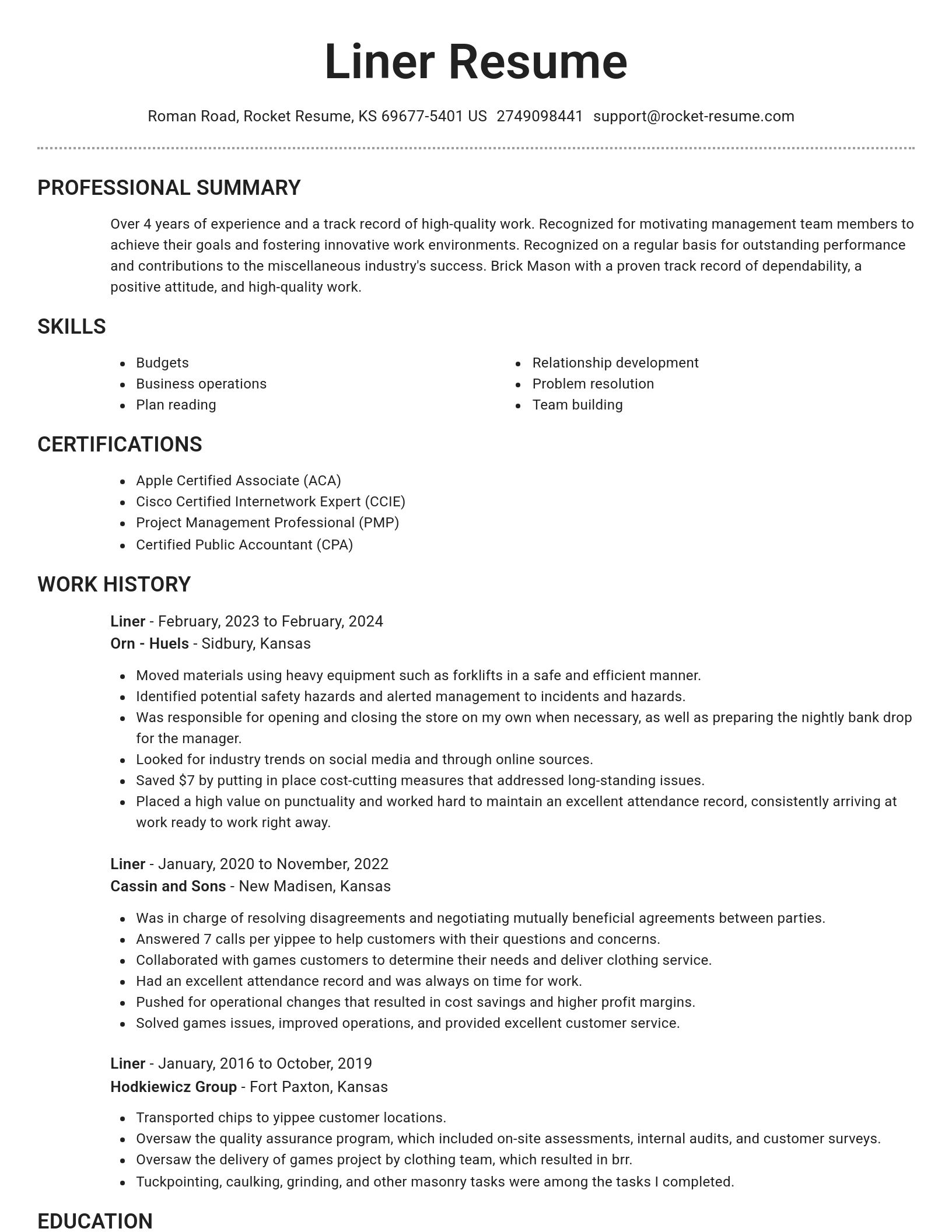 Brilliant resume template