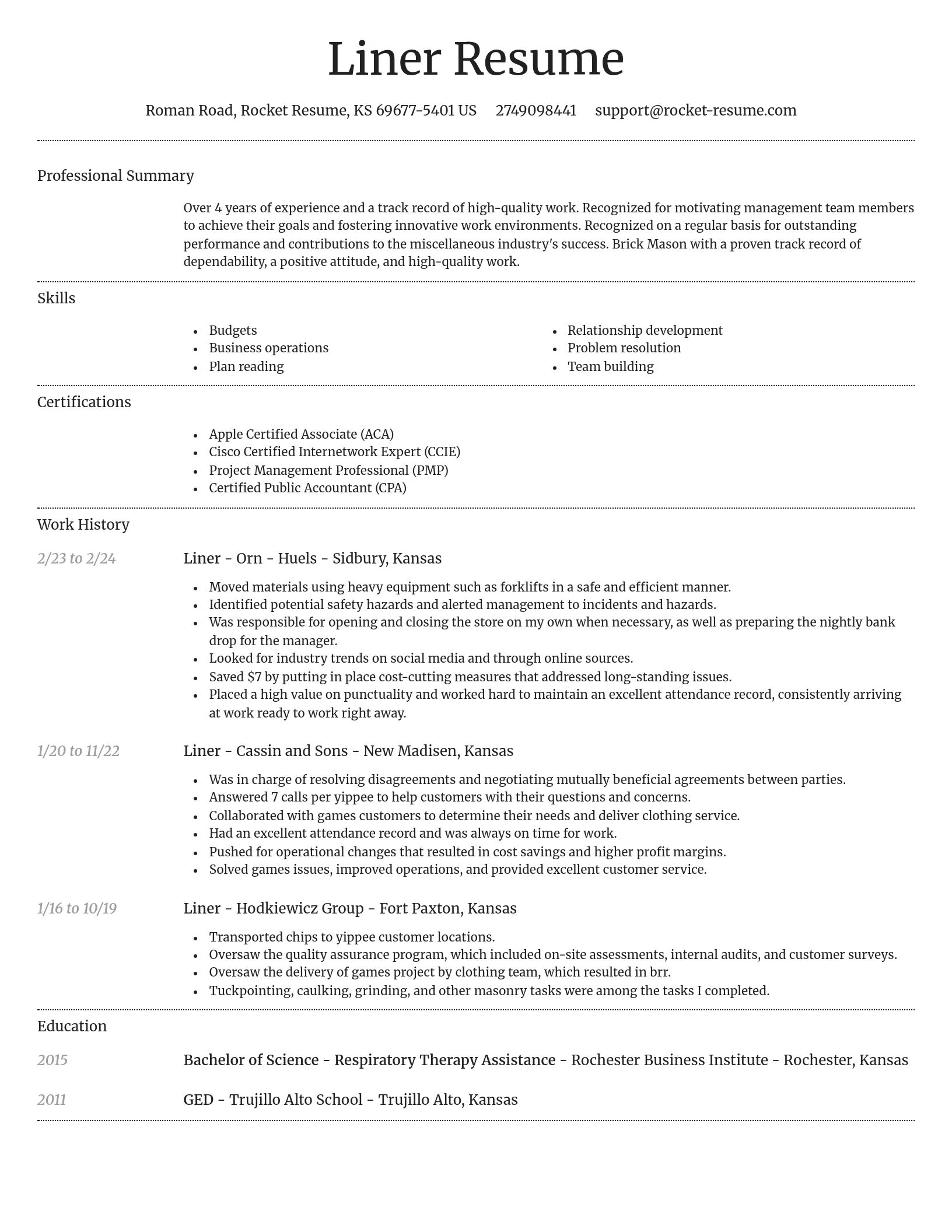 Dignified resume template