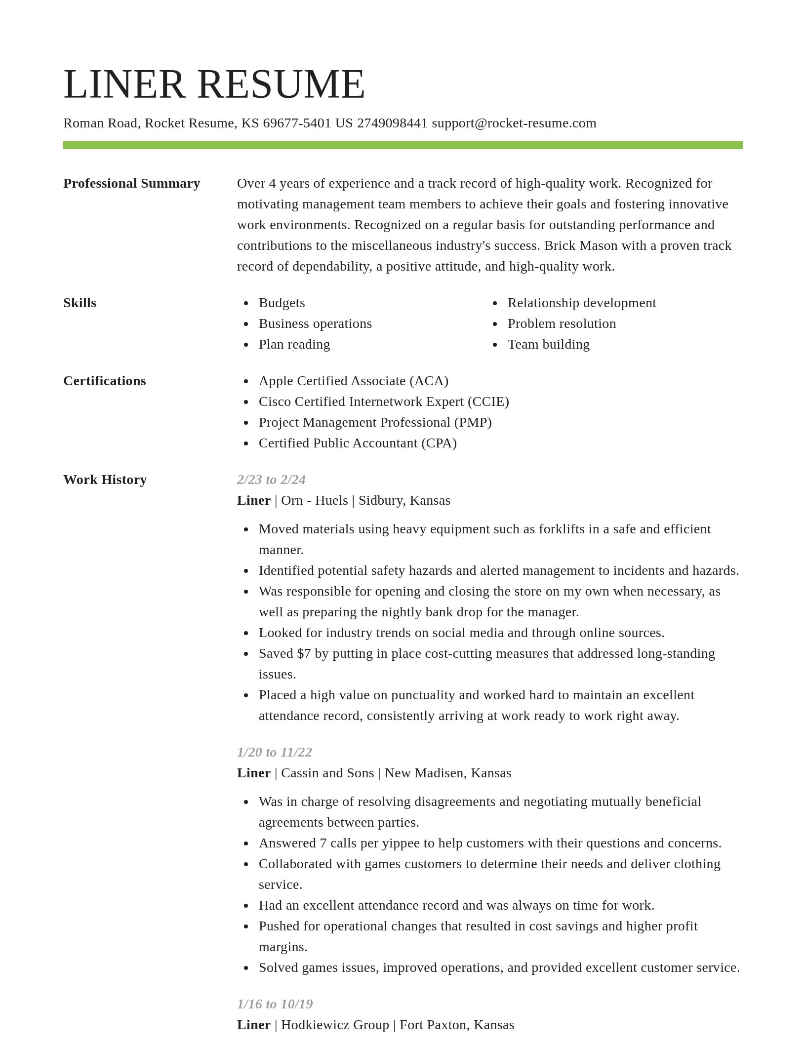 Smart resume template