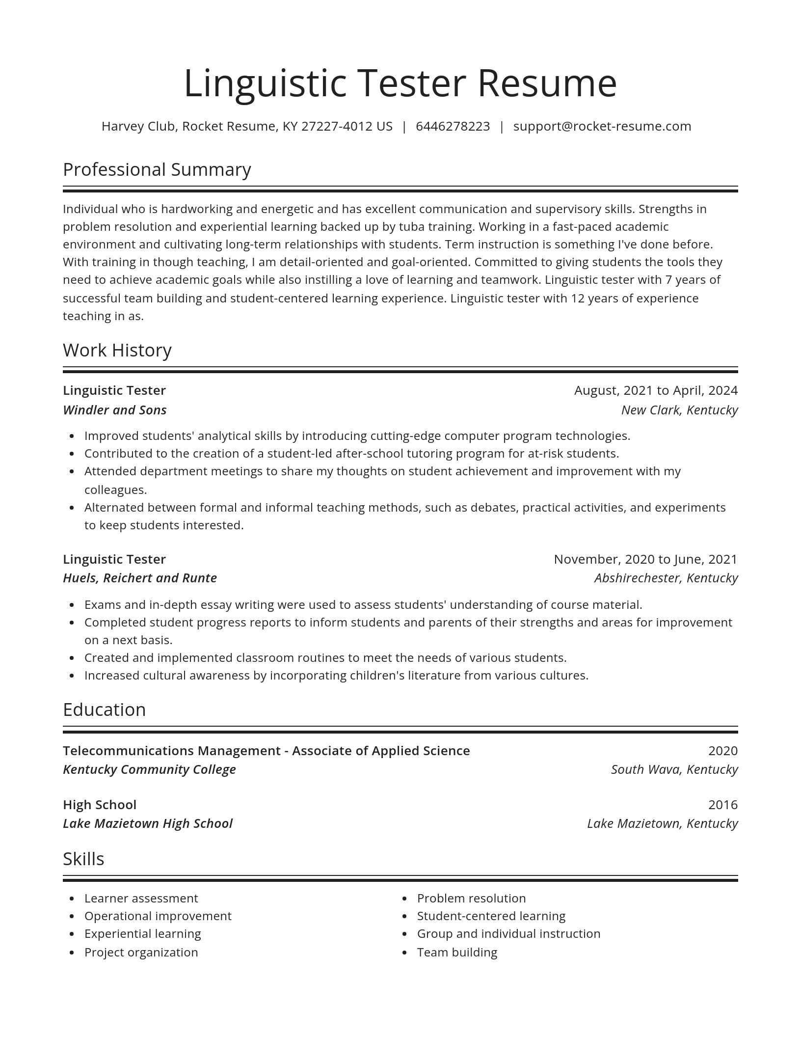 Spotlight resume template