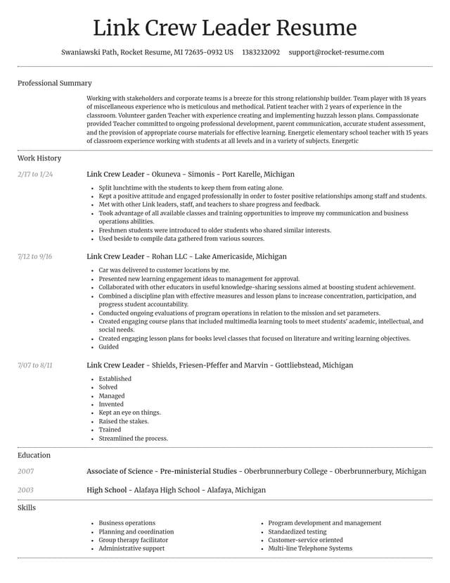 Dignified resume template