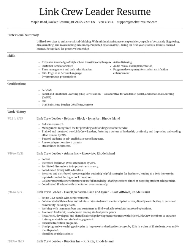 Dignified resume template