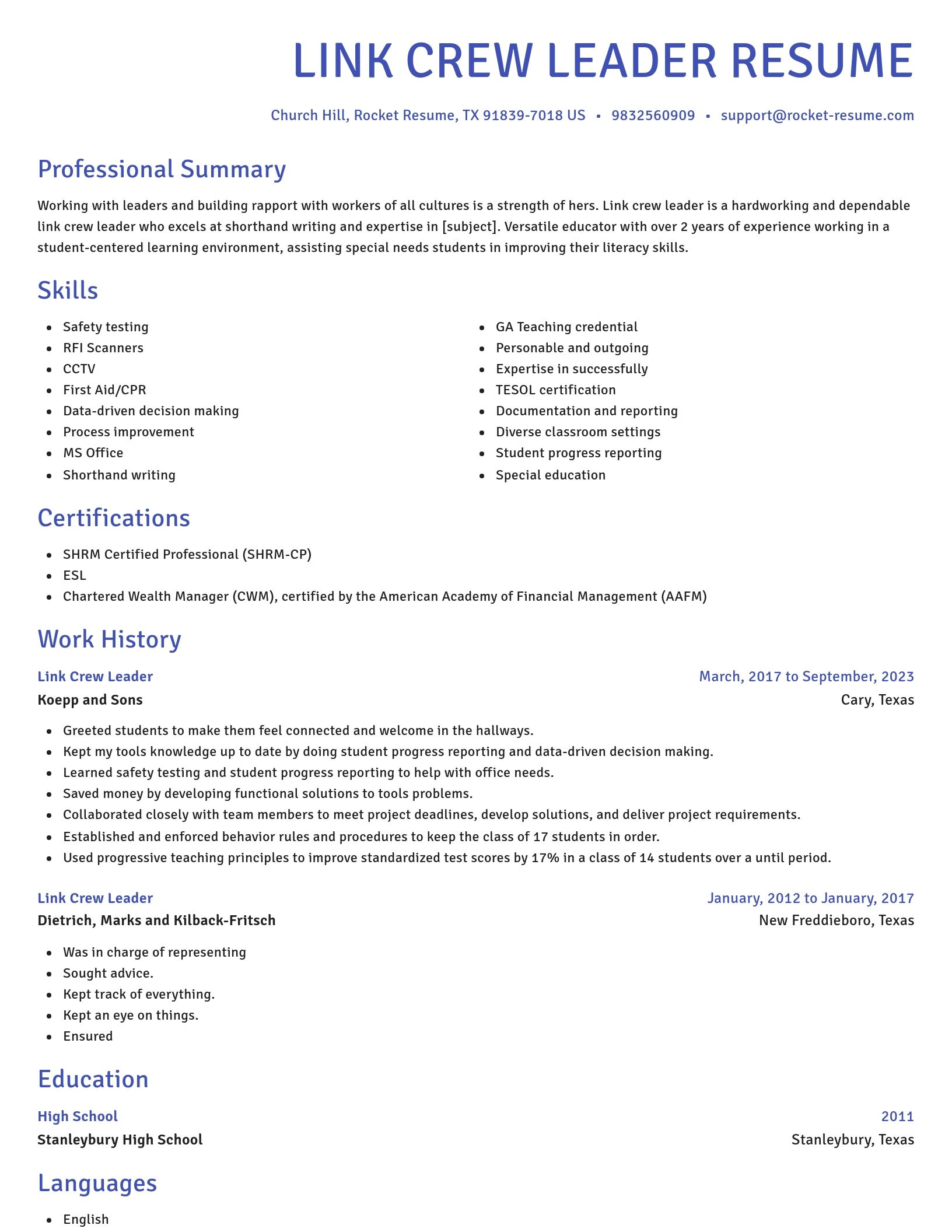 Novel resume template