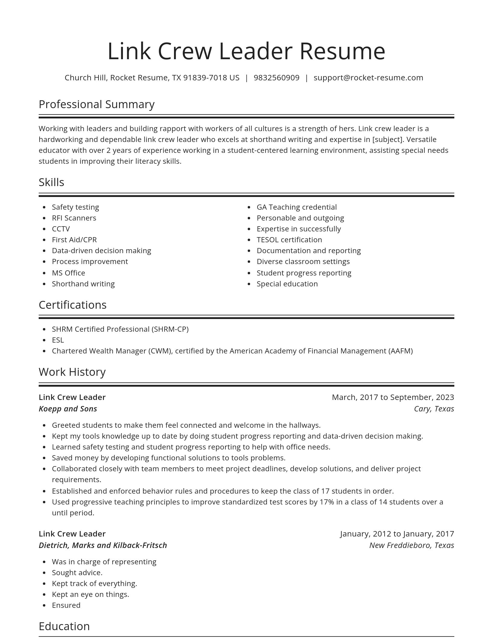 Spotlight resume template