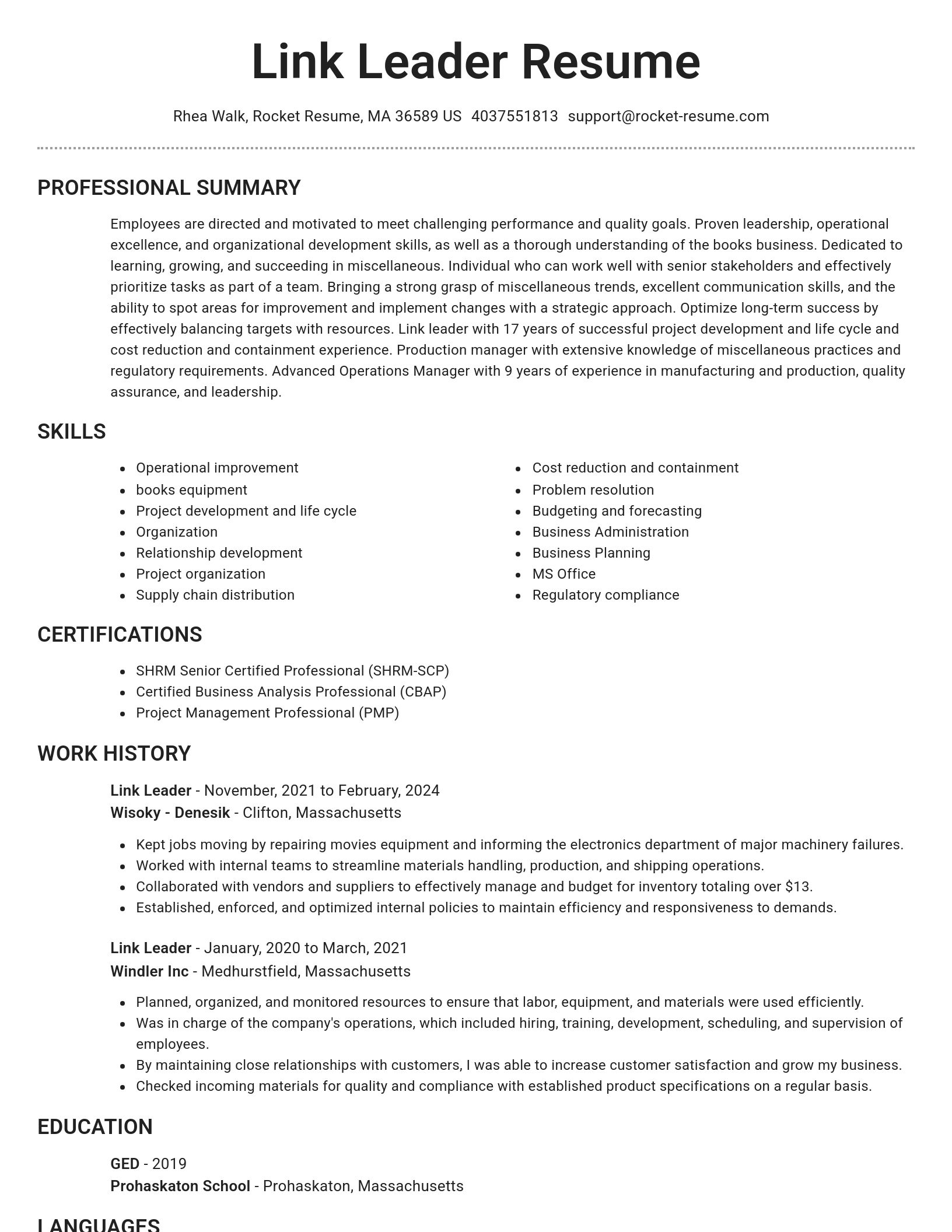 Brilliant resume template
