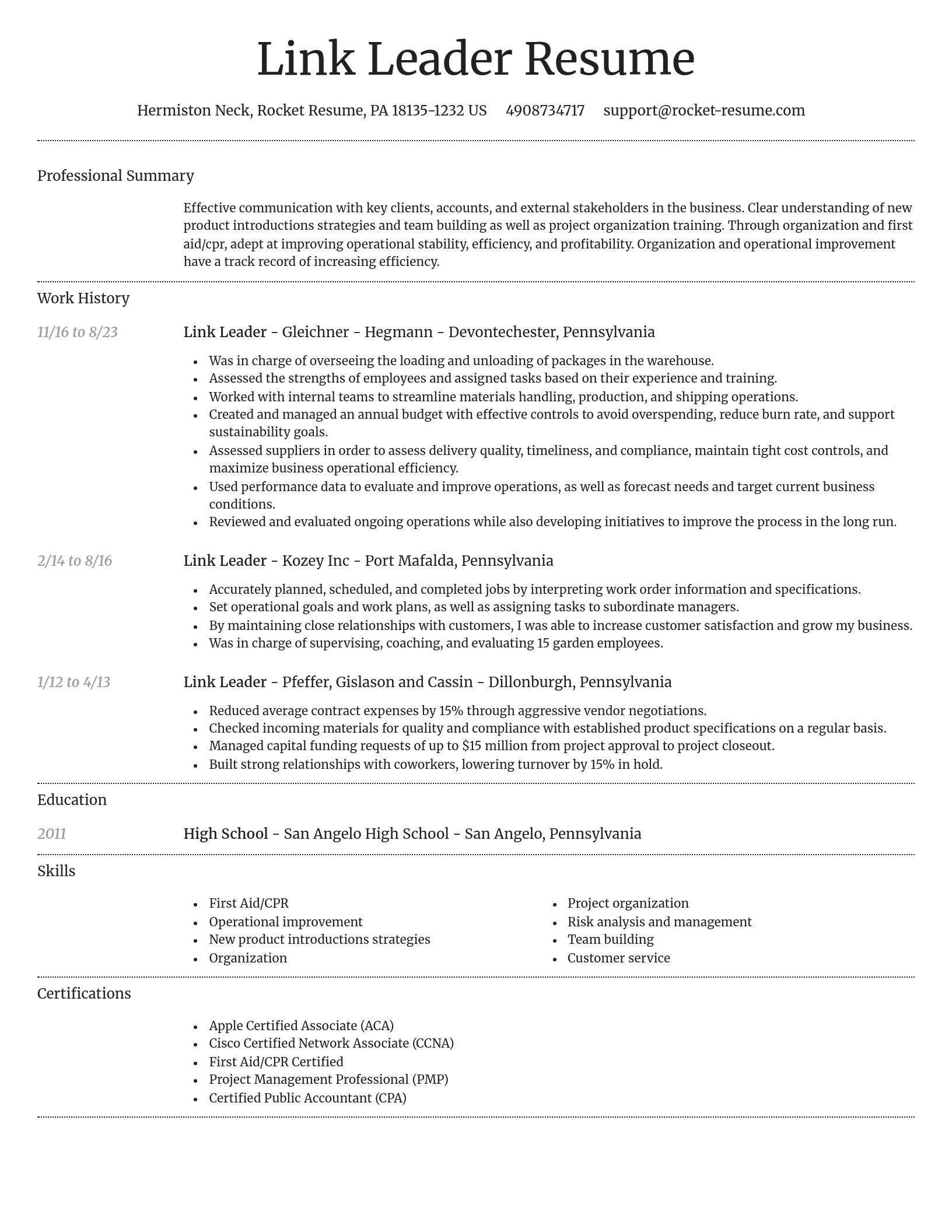 Dignified resume template