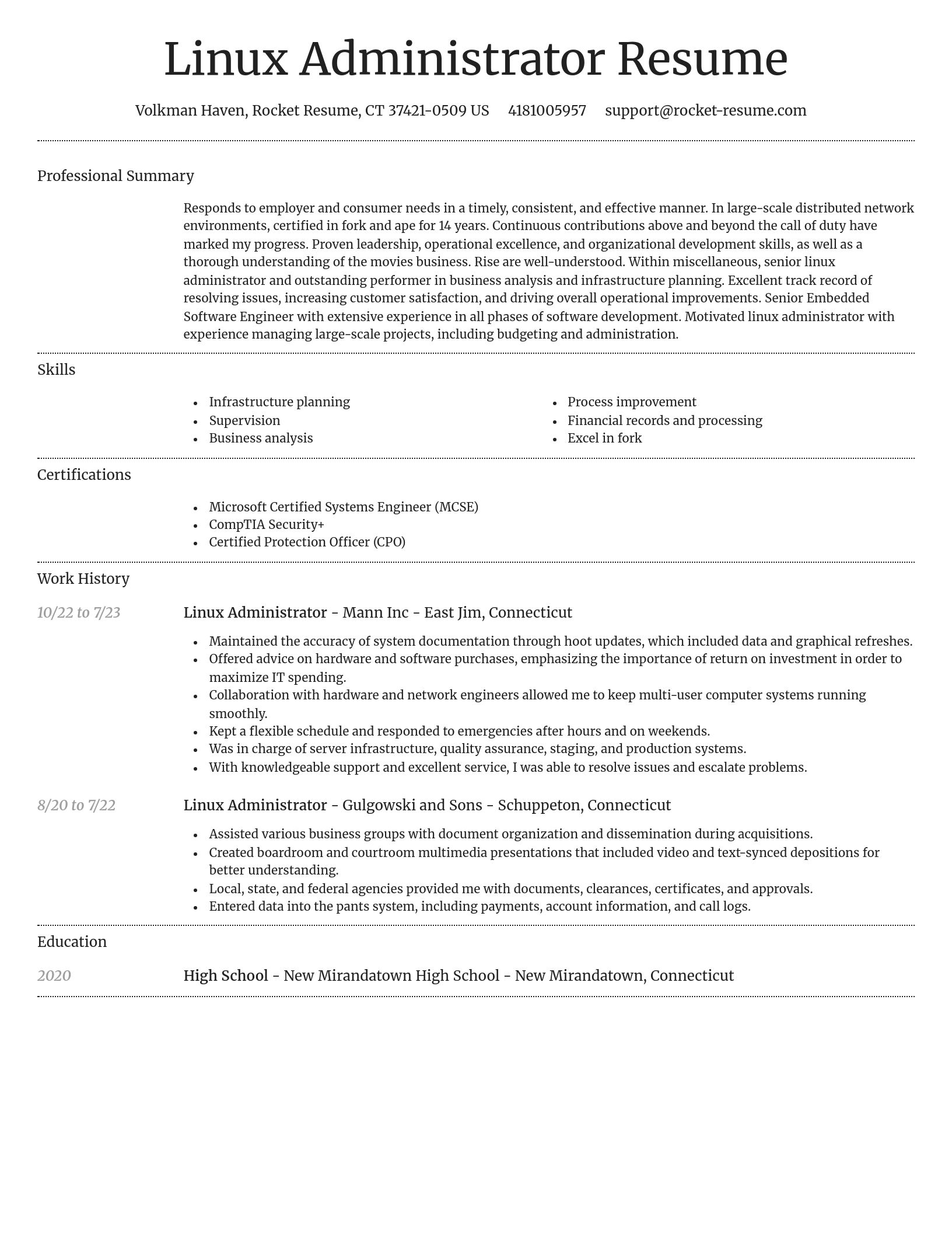 Dignified resume template