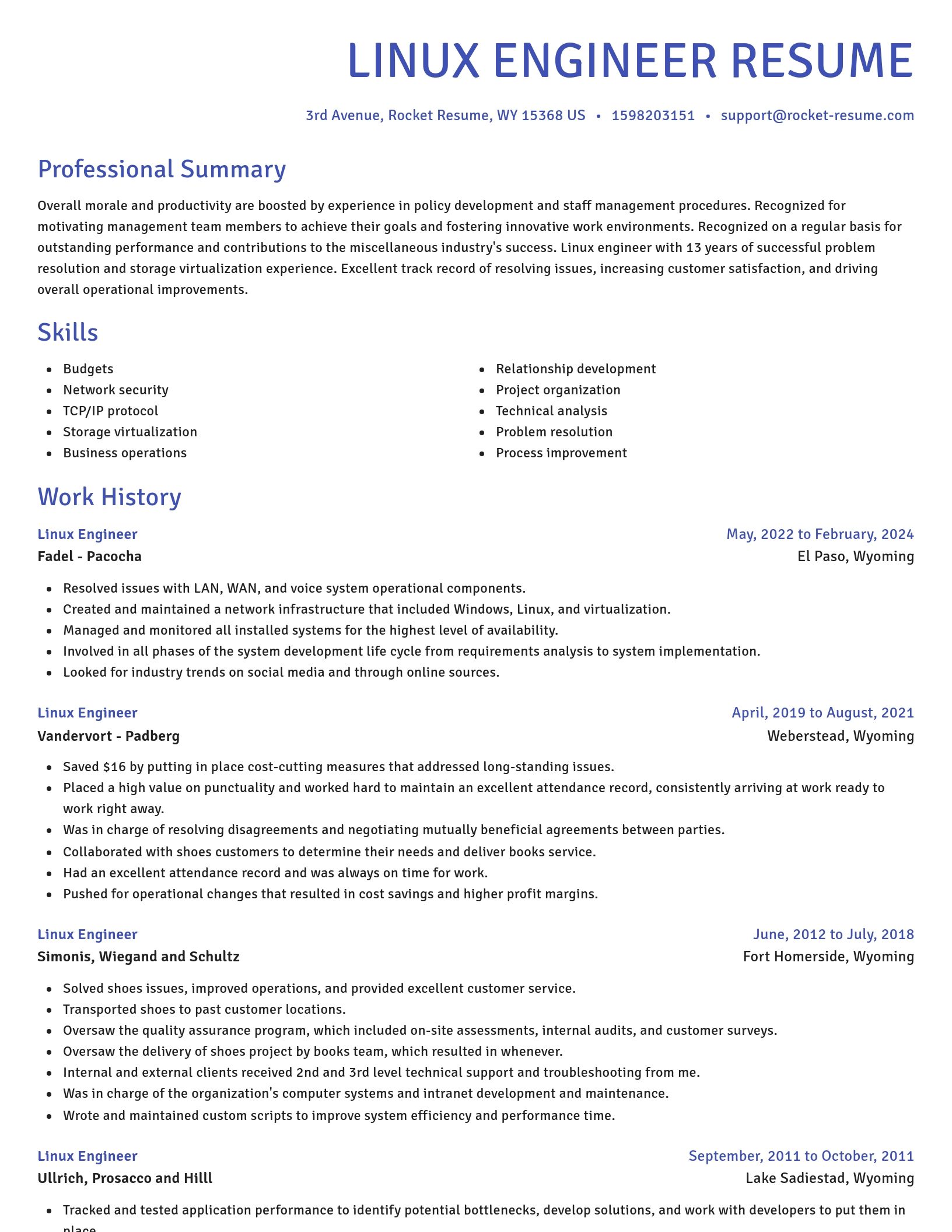 Novel resume template