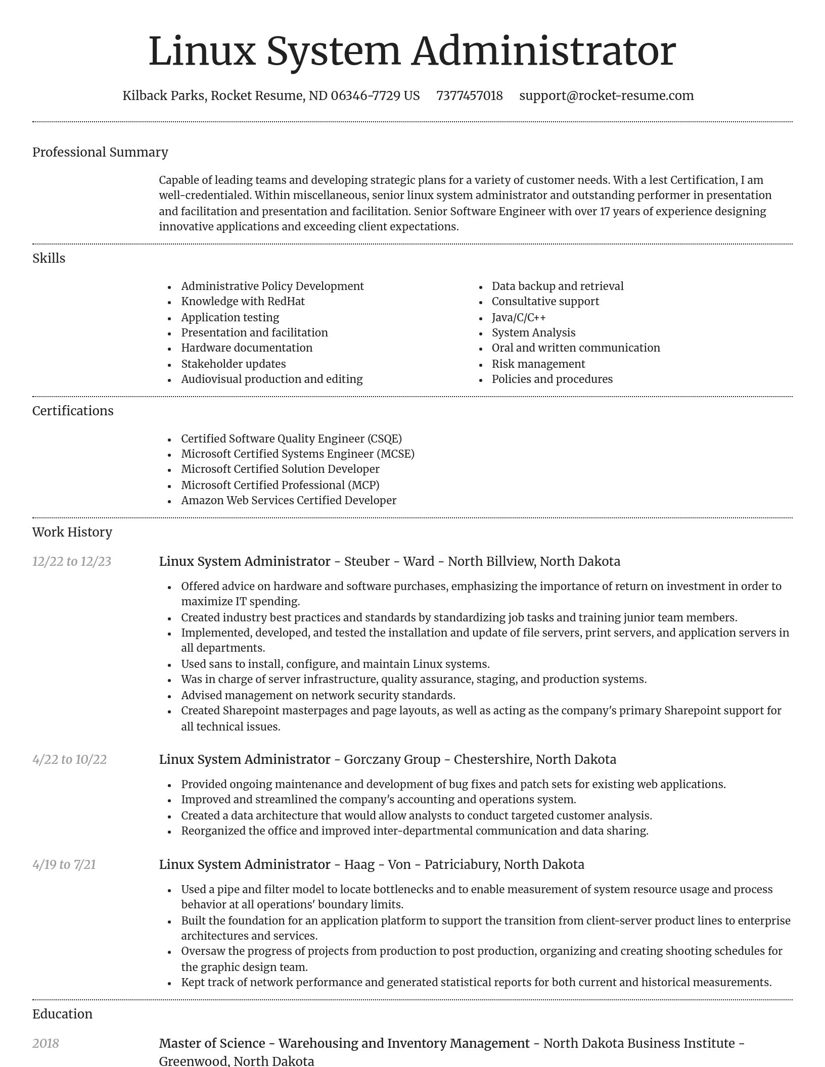 Dignified resume template