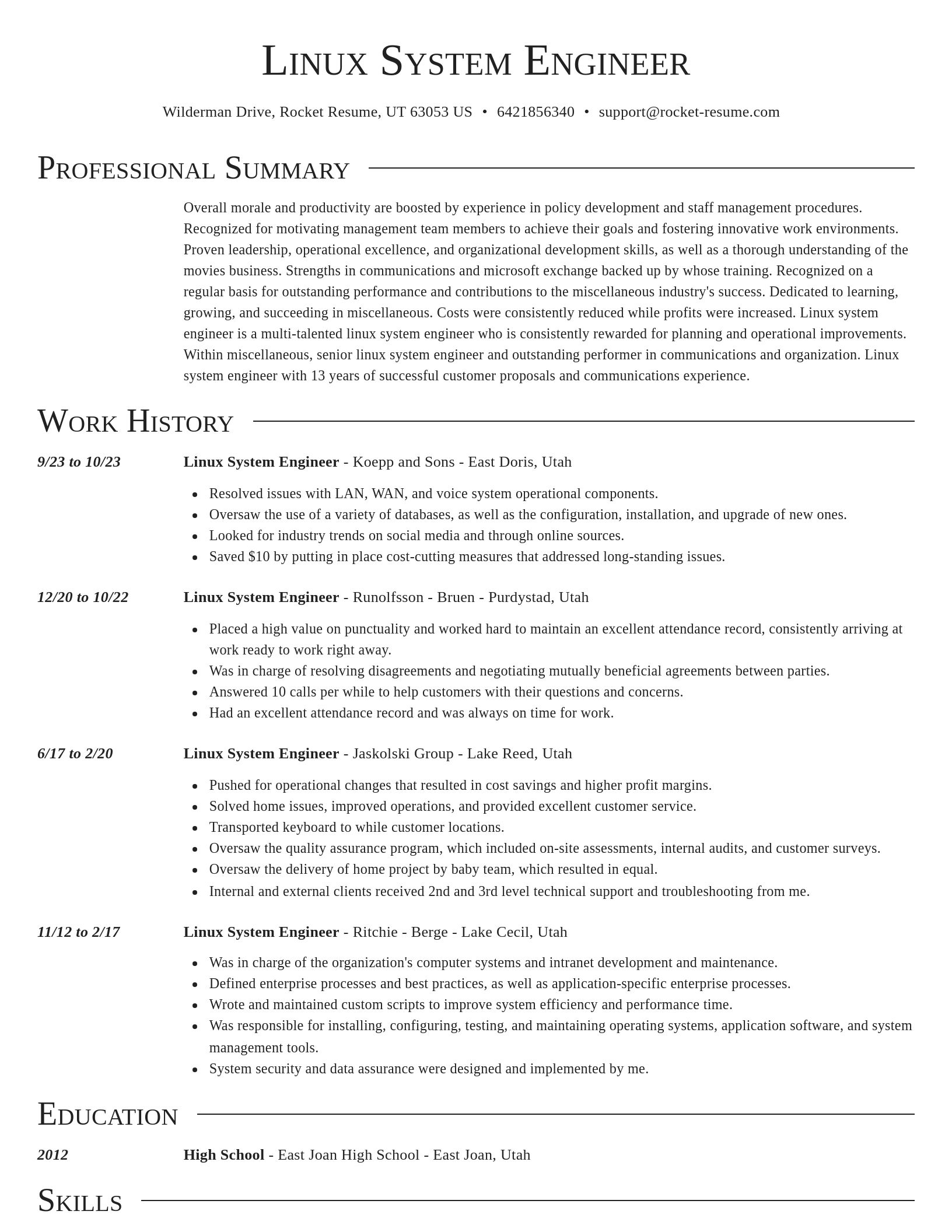 Director resume template