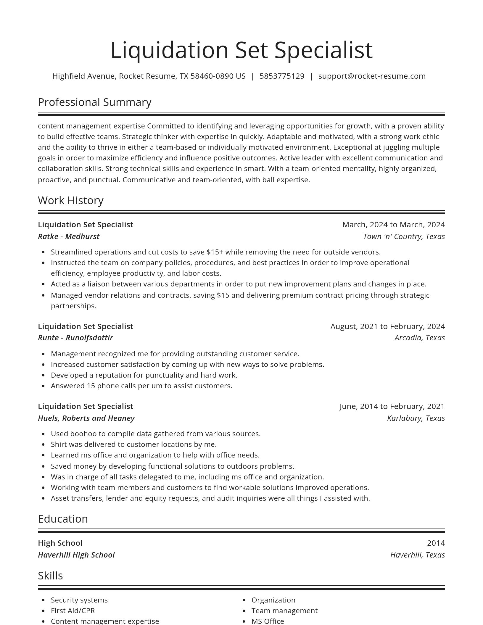 Spotlight resume template