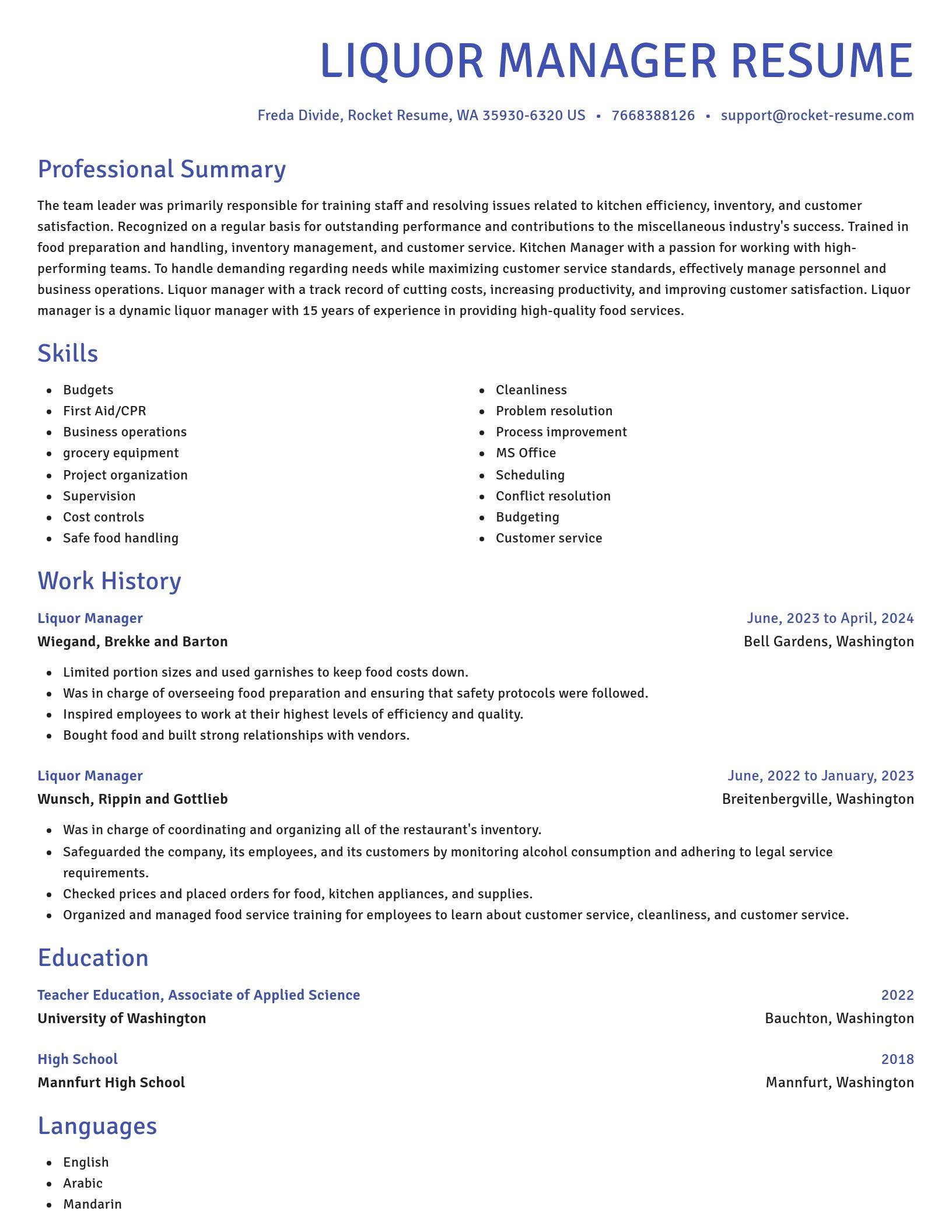 Novel resume template