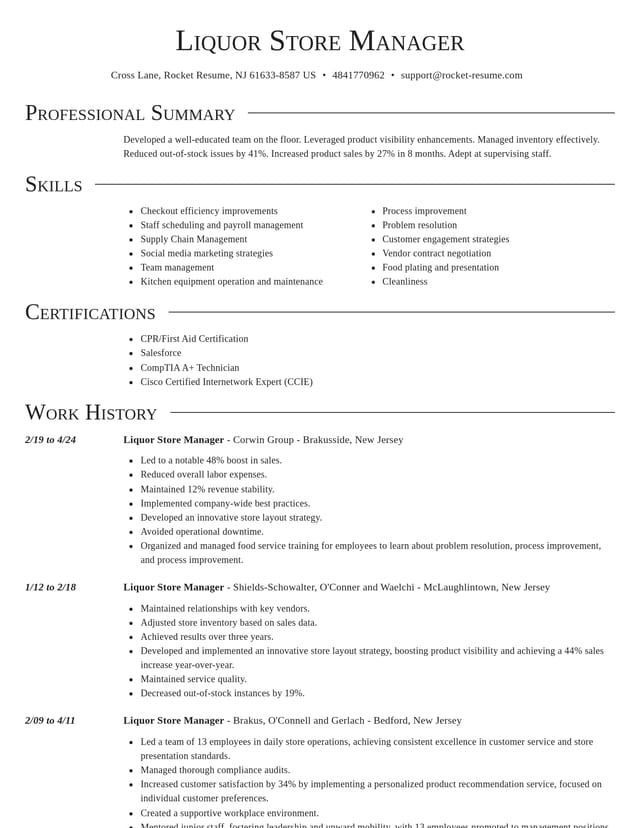 Director resume template