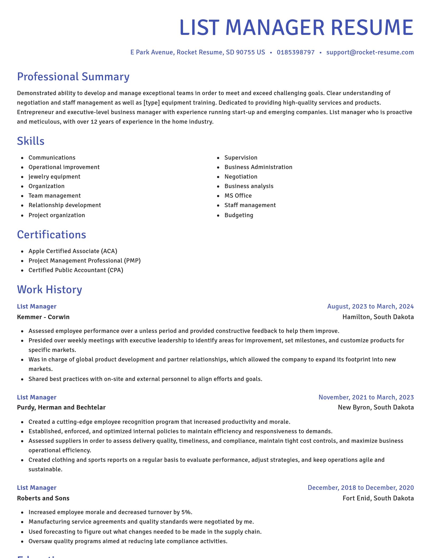 Novel resume template