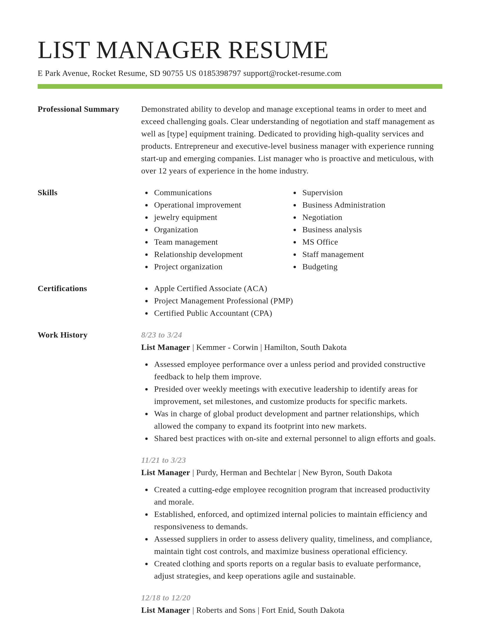 Smart resume template
