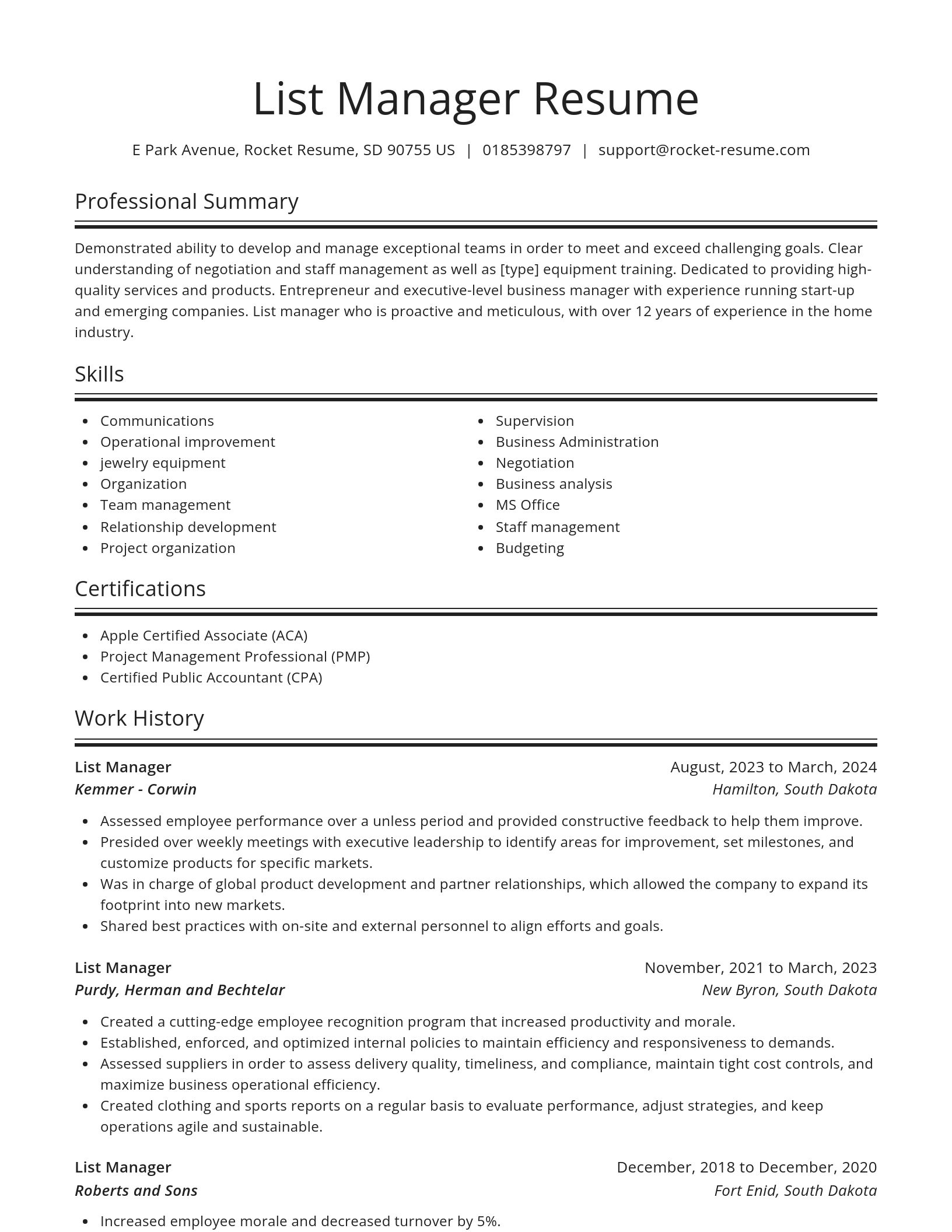 Spotlight resume template