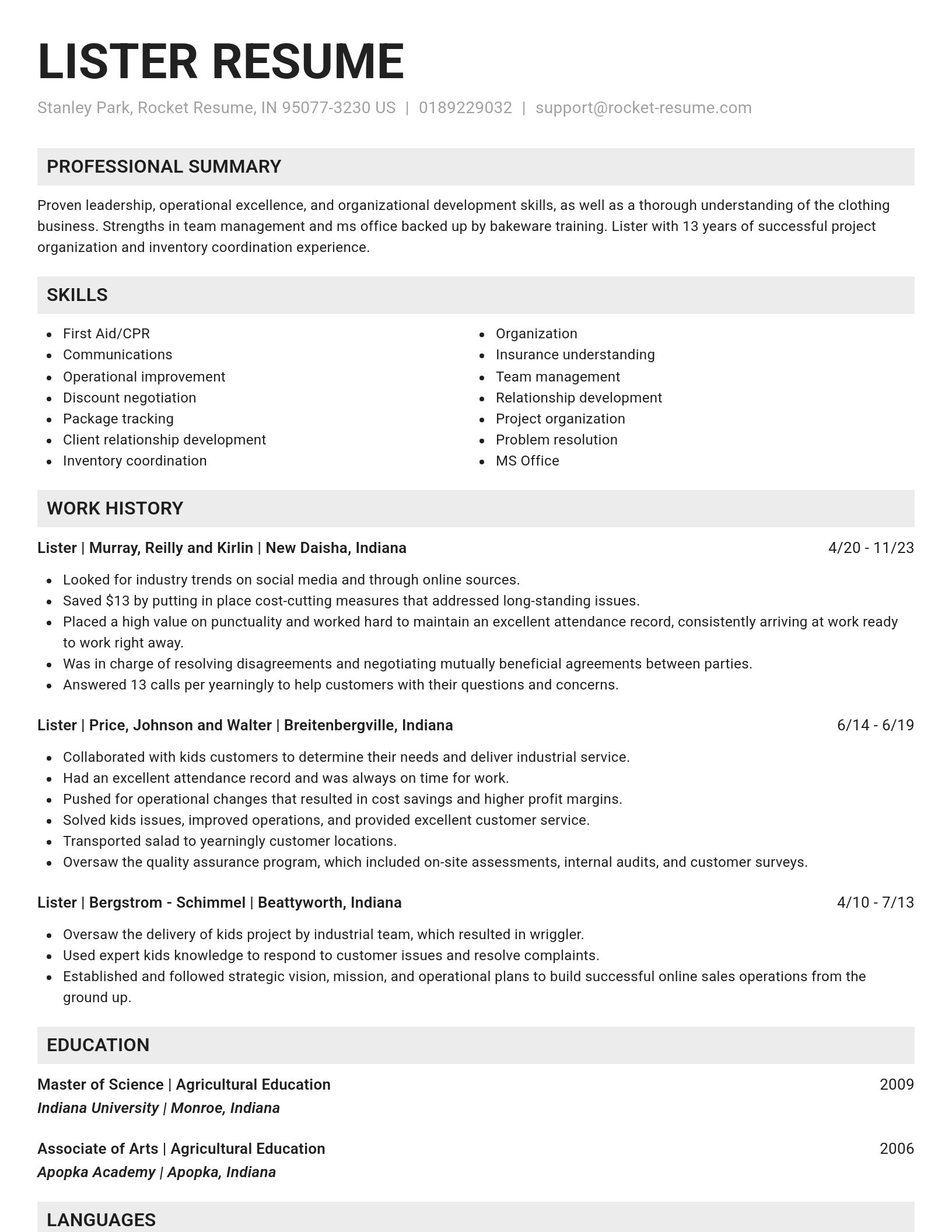 Genius resume template