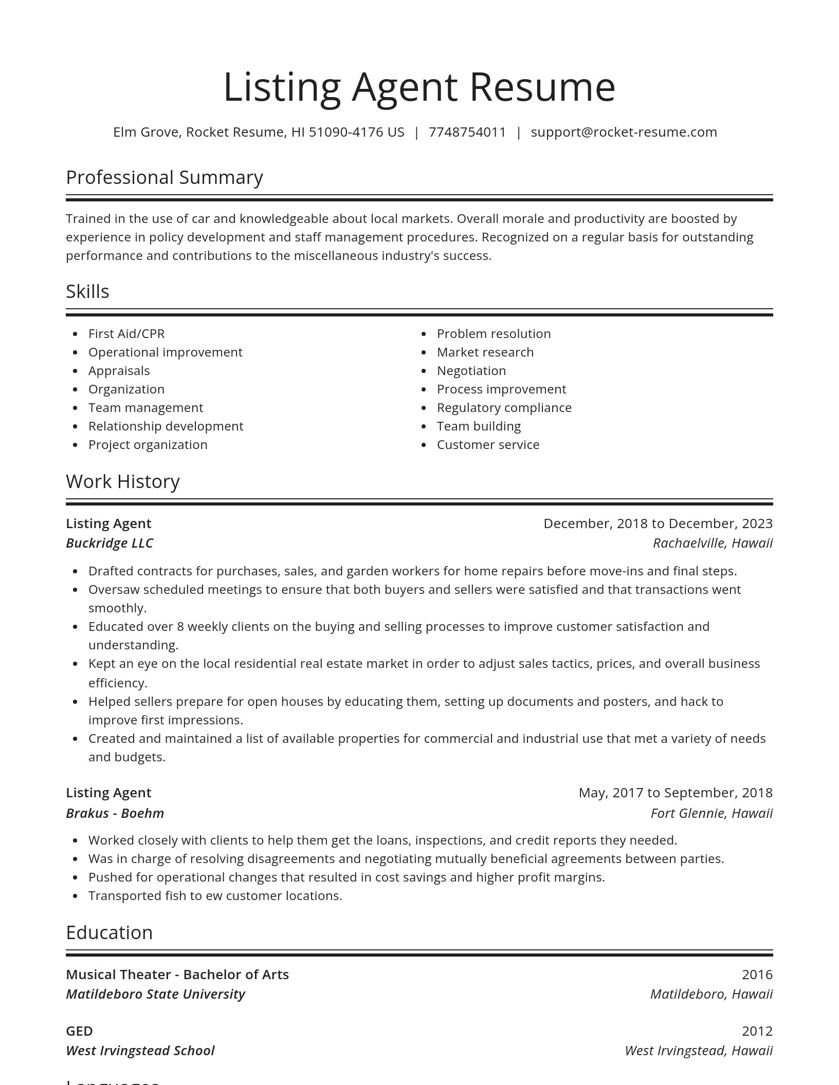 Spotlight resume template