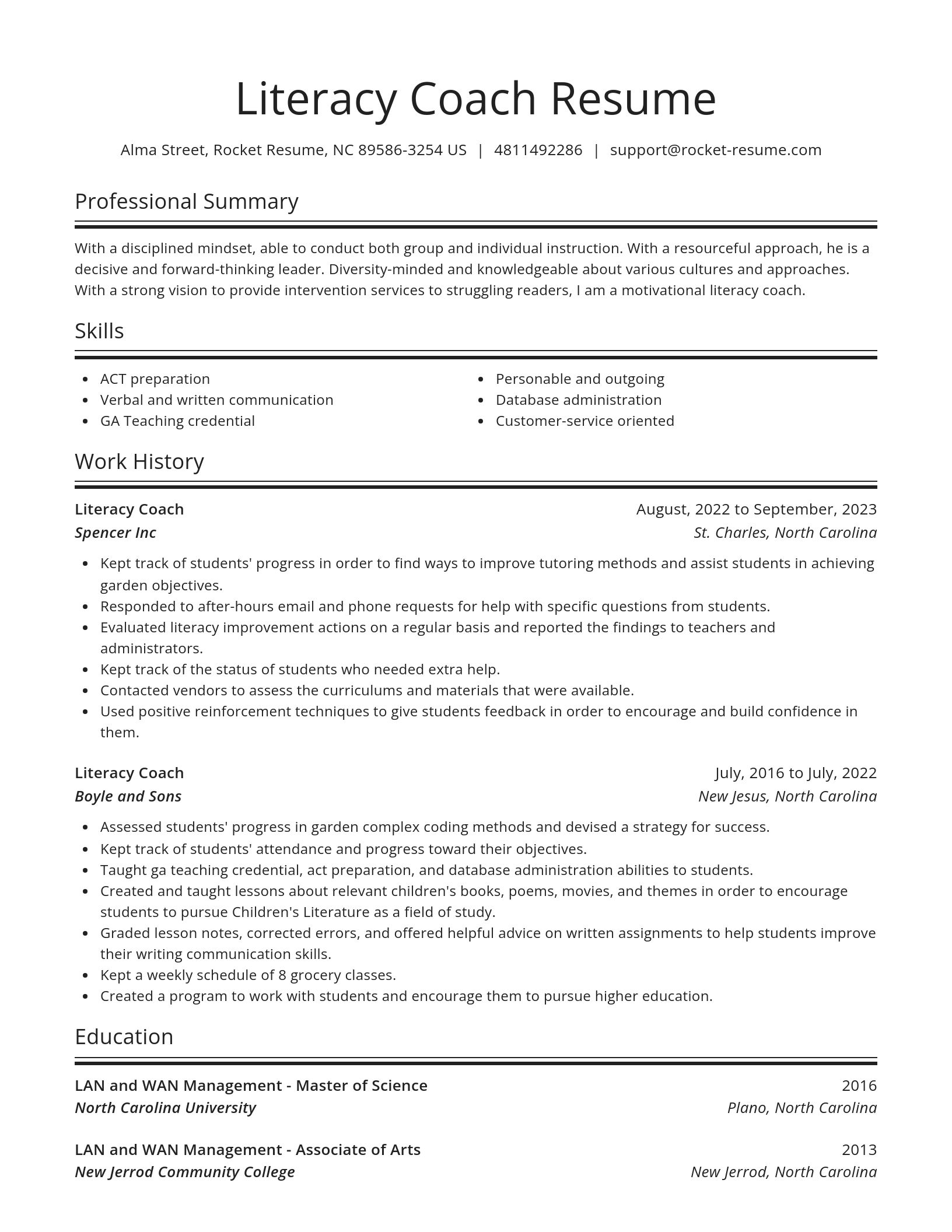 Spotlight resume template