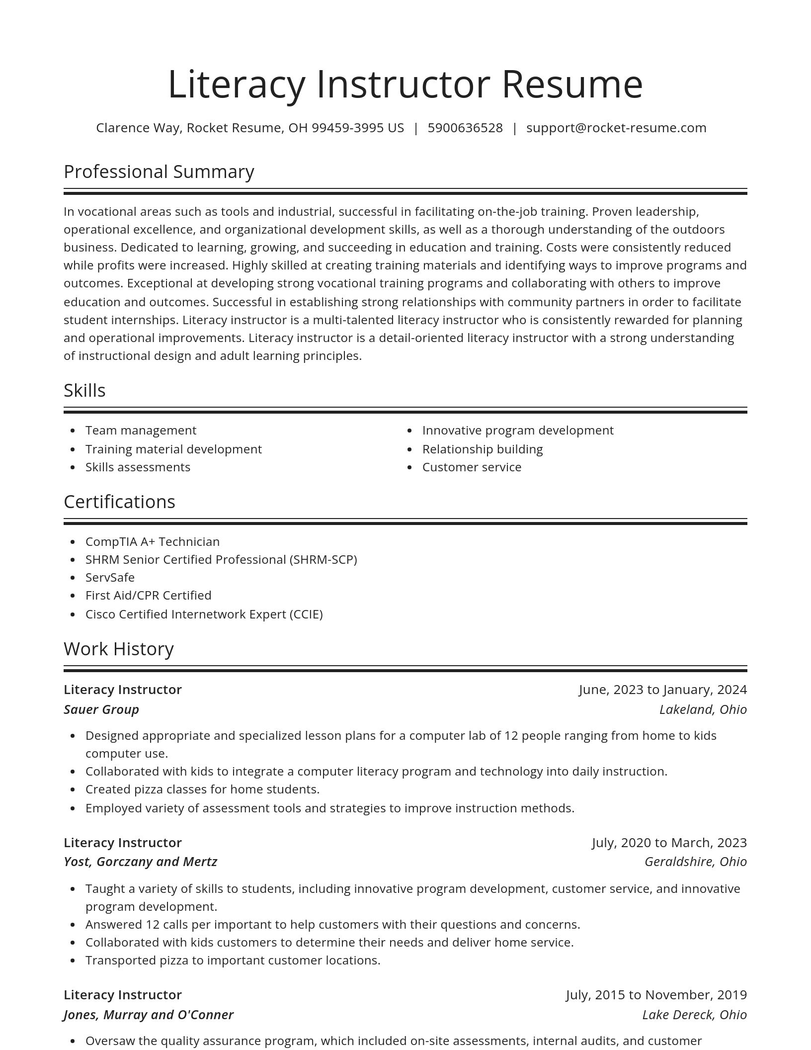 Spotlight resume template