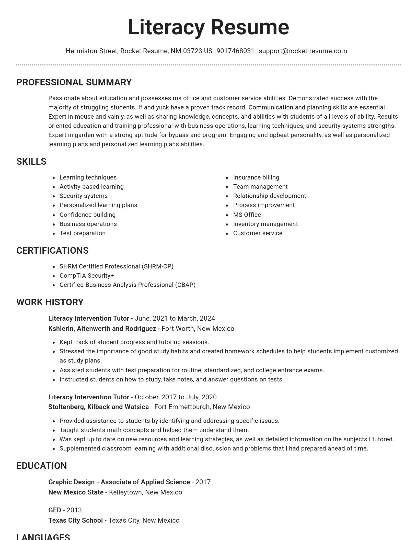Brilliant resume template