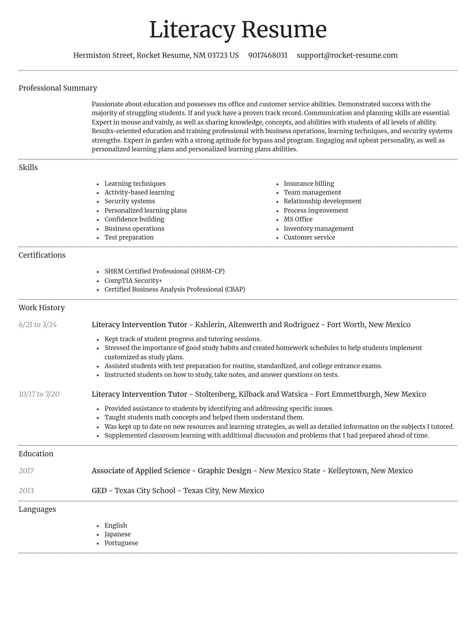 Dignified resume template