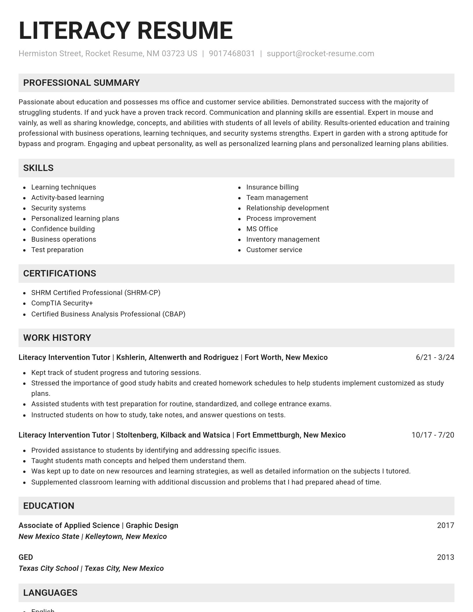 Genius resume template