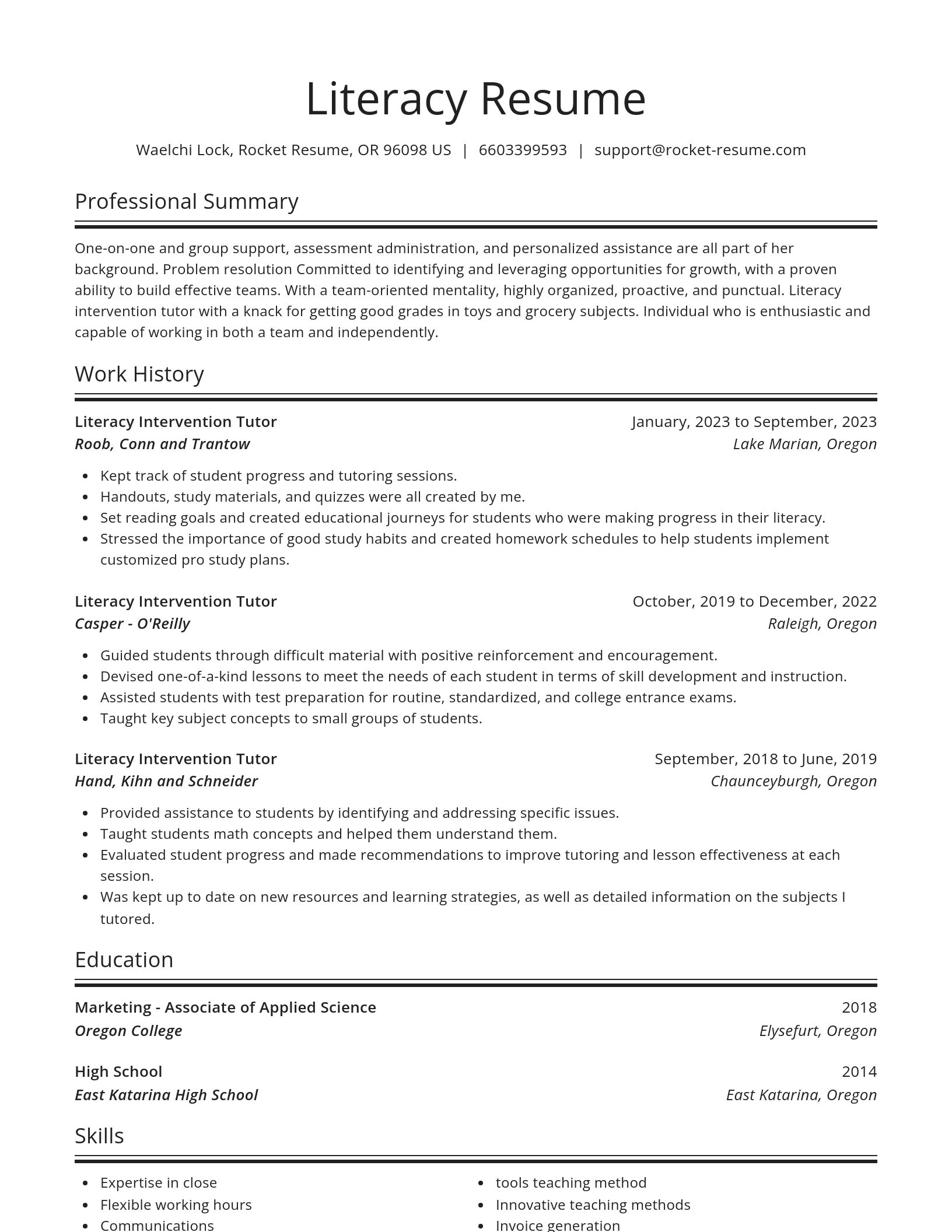 Spotlight resume template