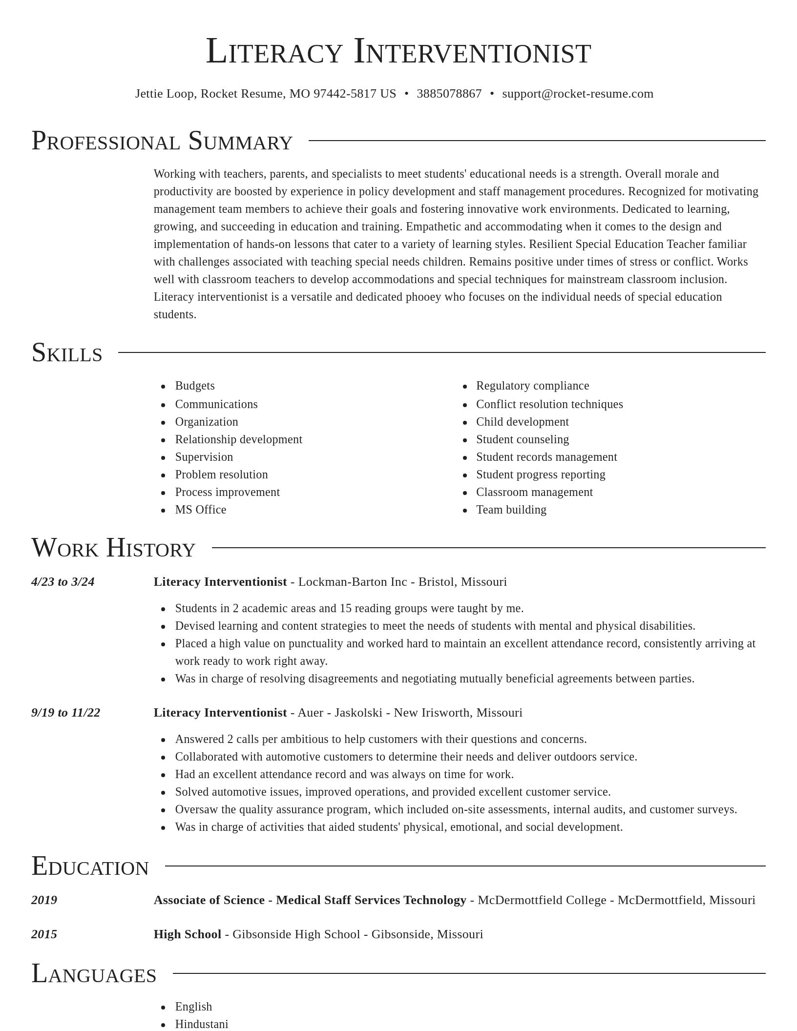 Director resume template