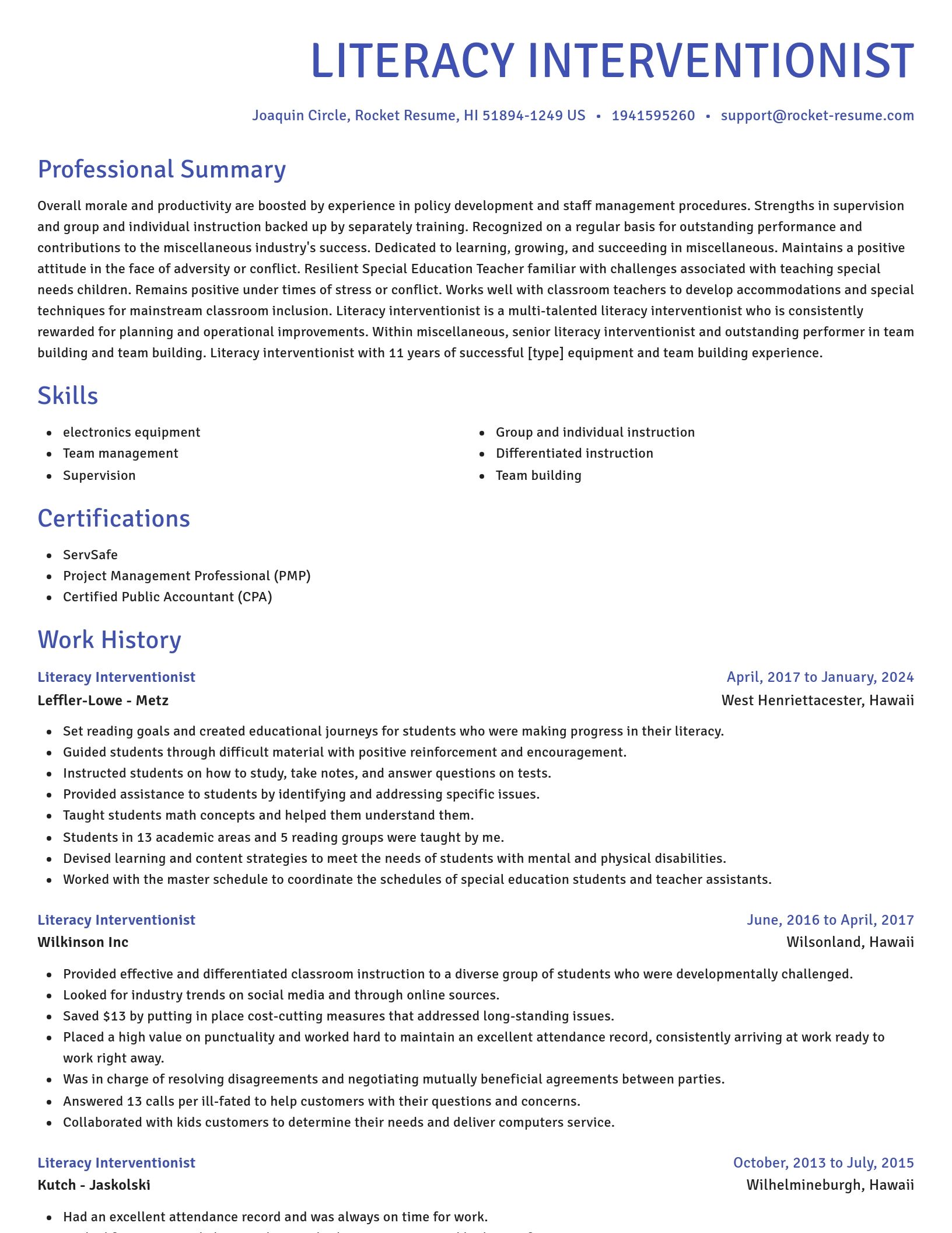 Novel resume template