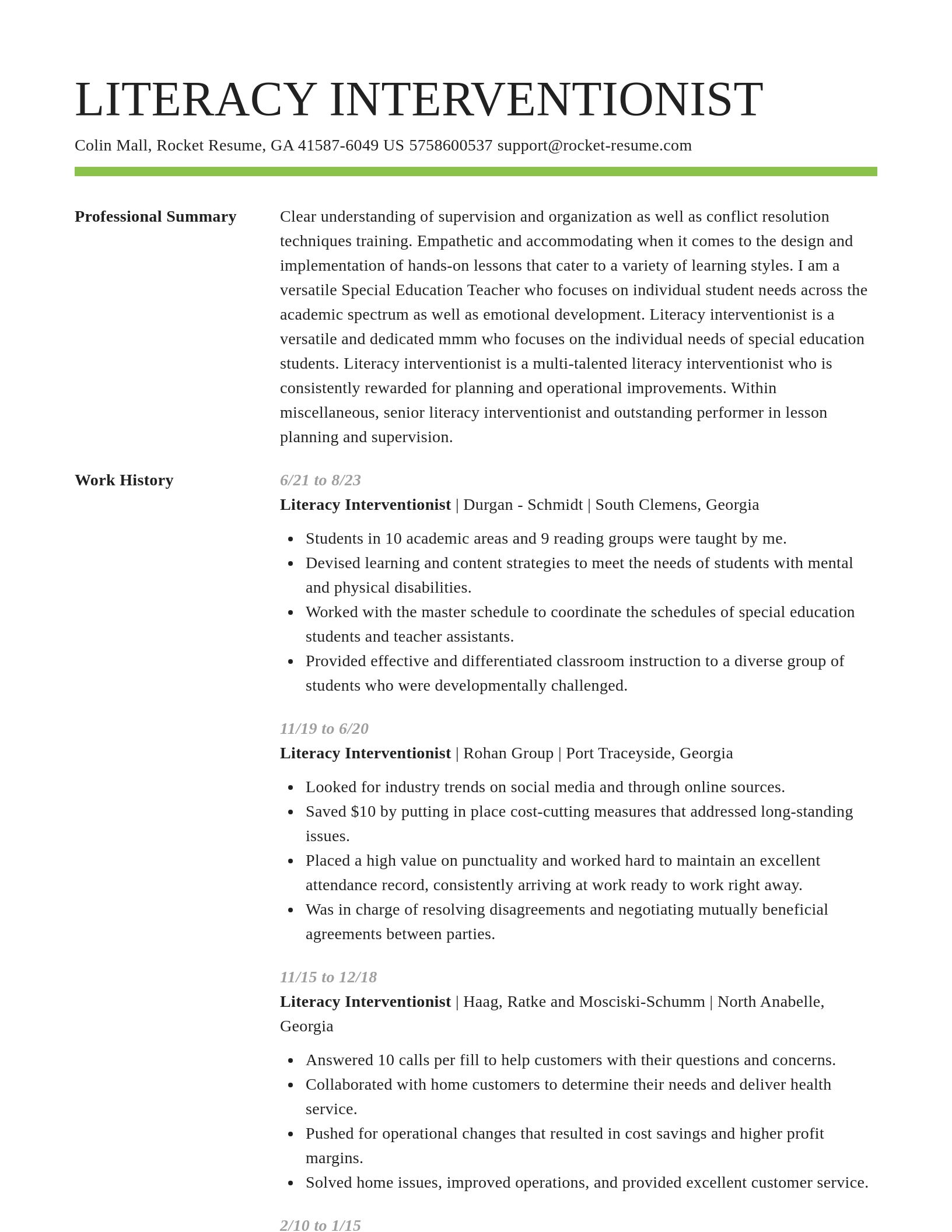 Smart resume template
