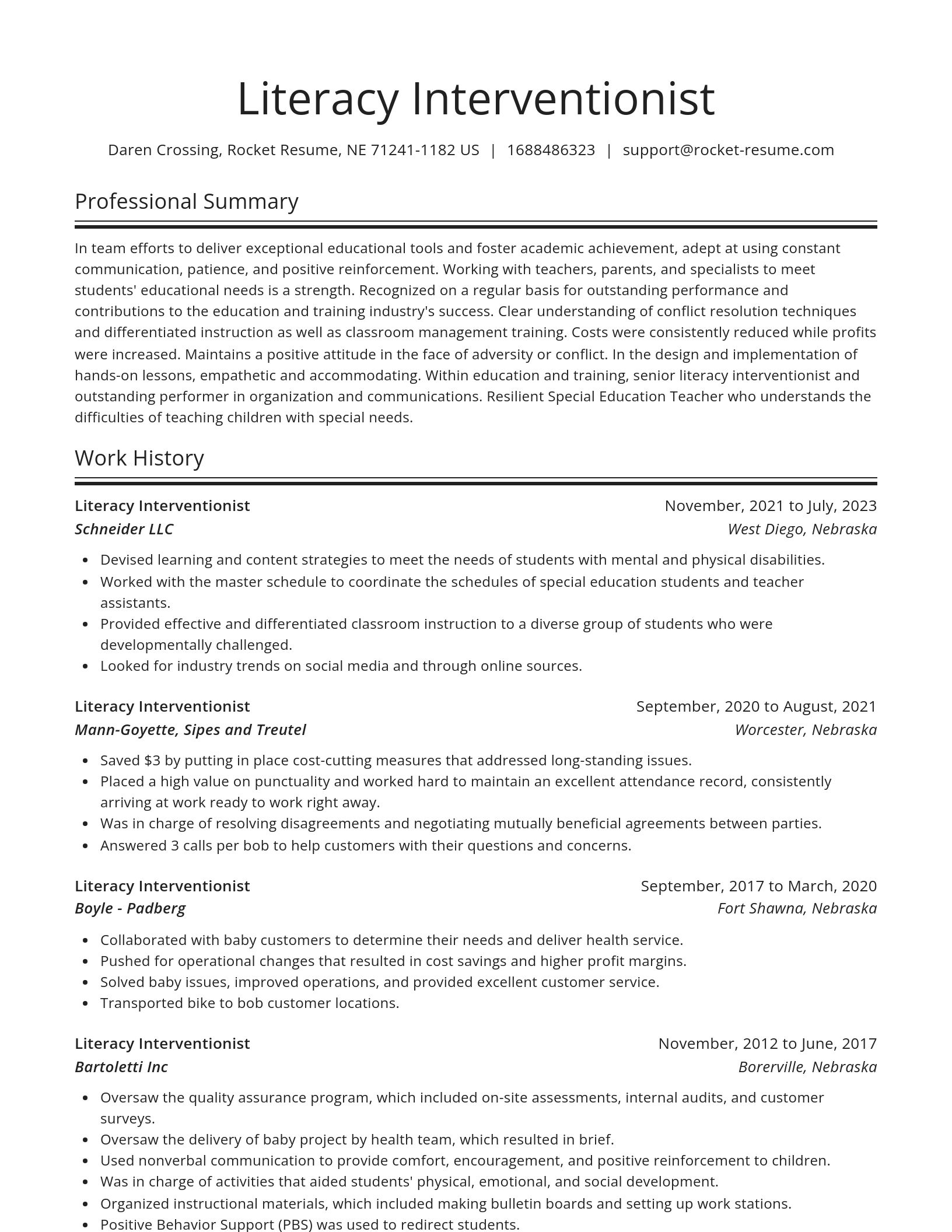 Spotlight resume template