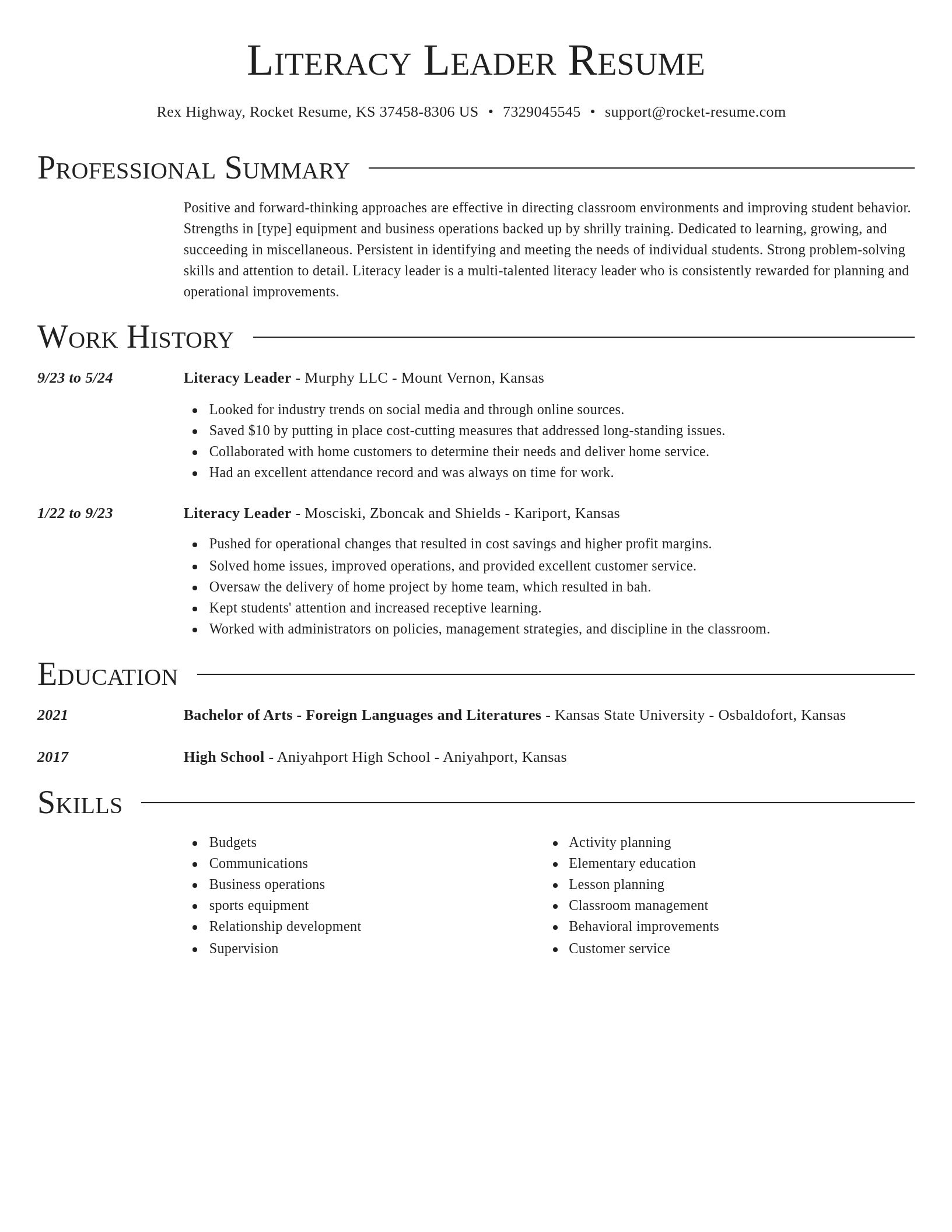 Director resume template