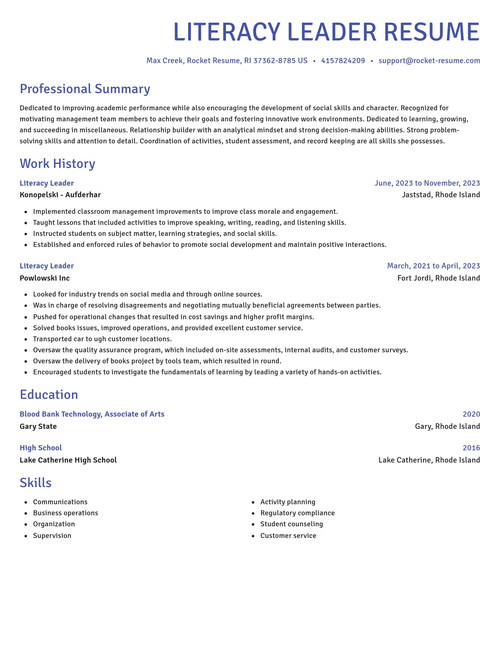 Novel resume template