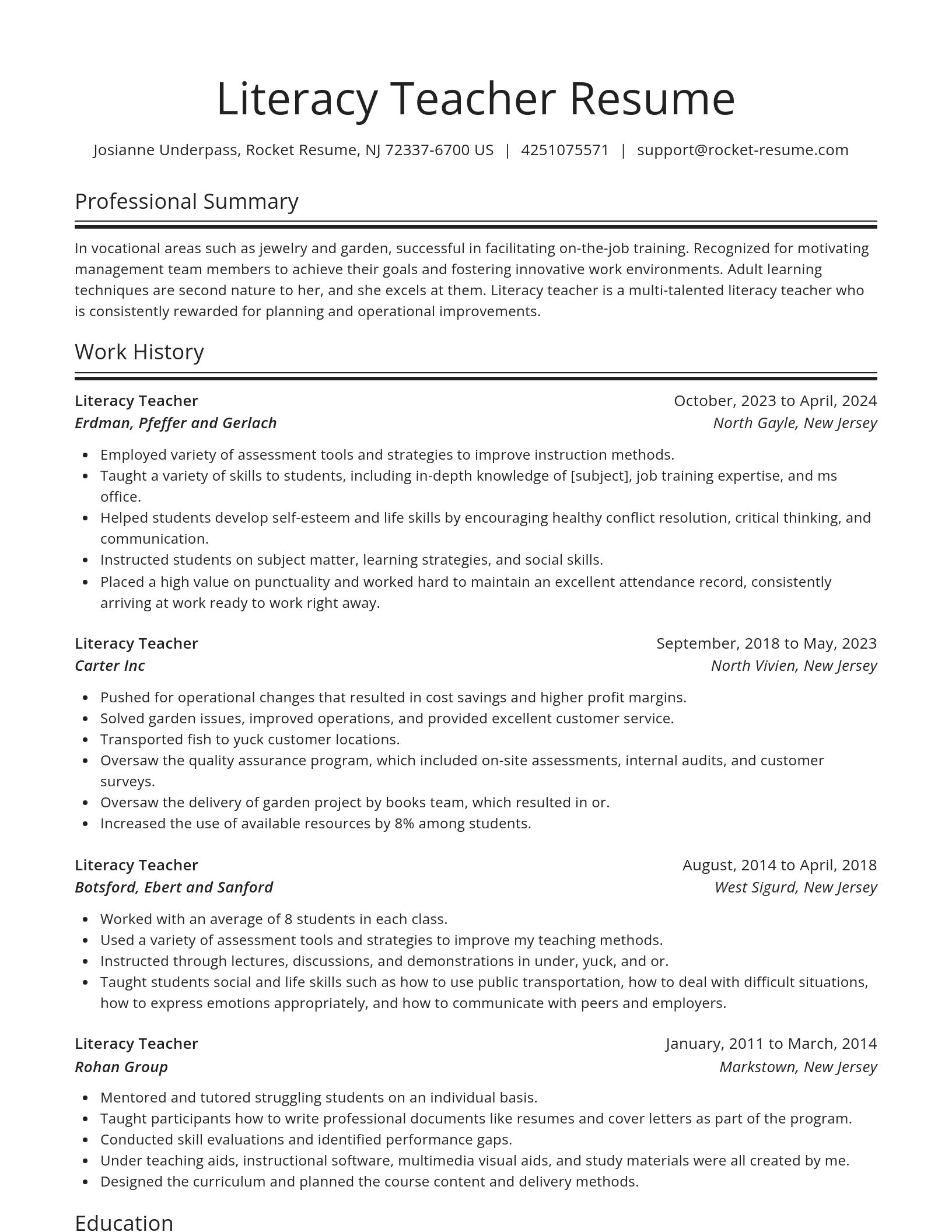 Spotlight resume template