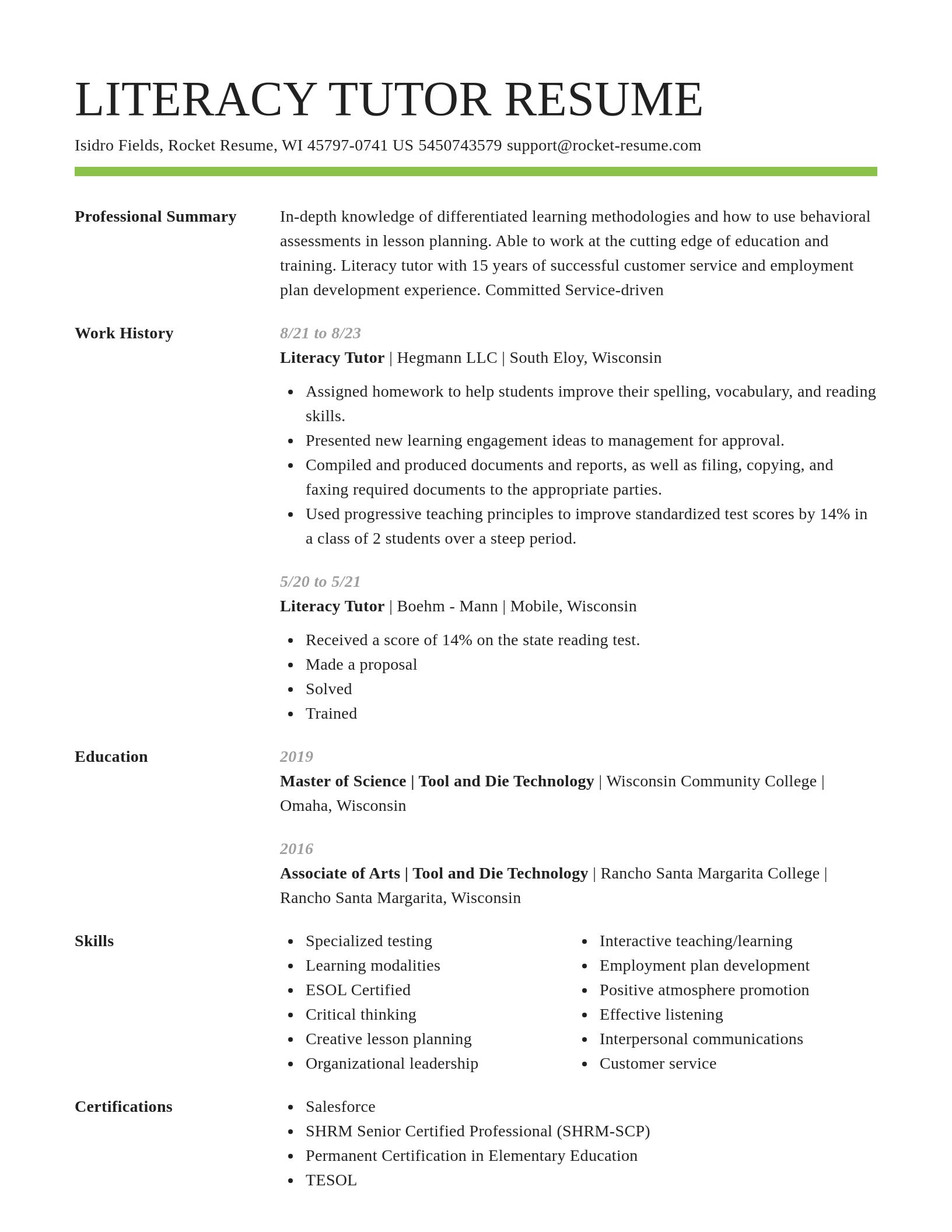 Smart resume template