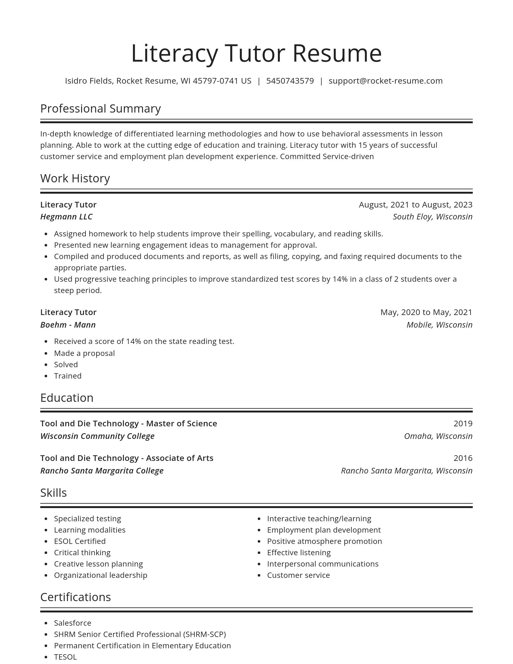 Spotlight resume template
