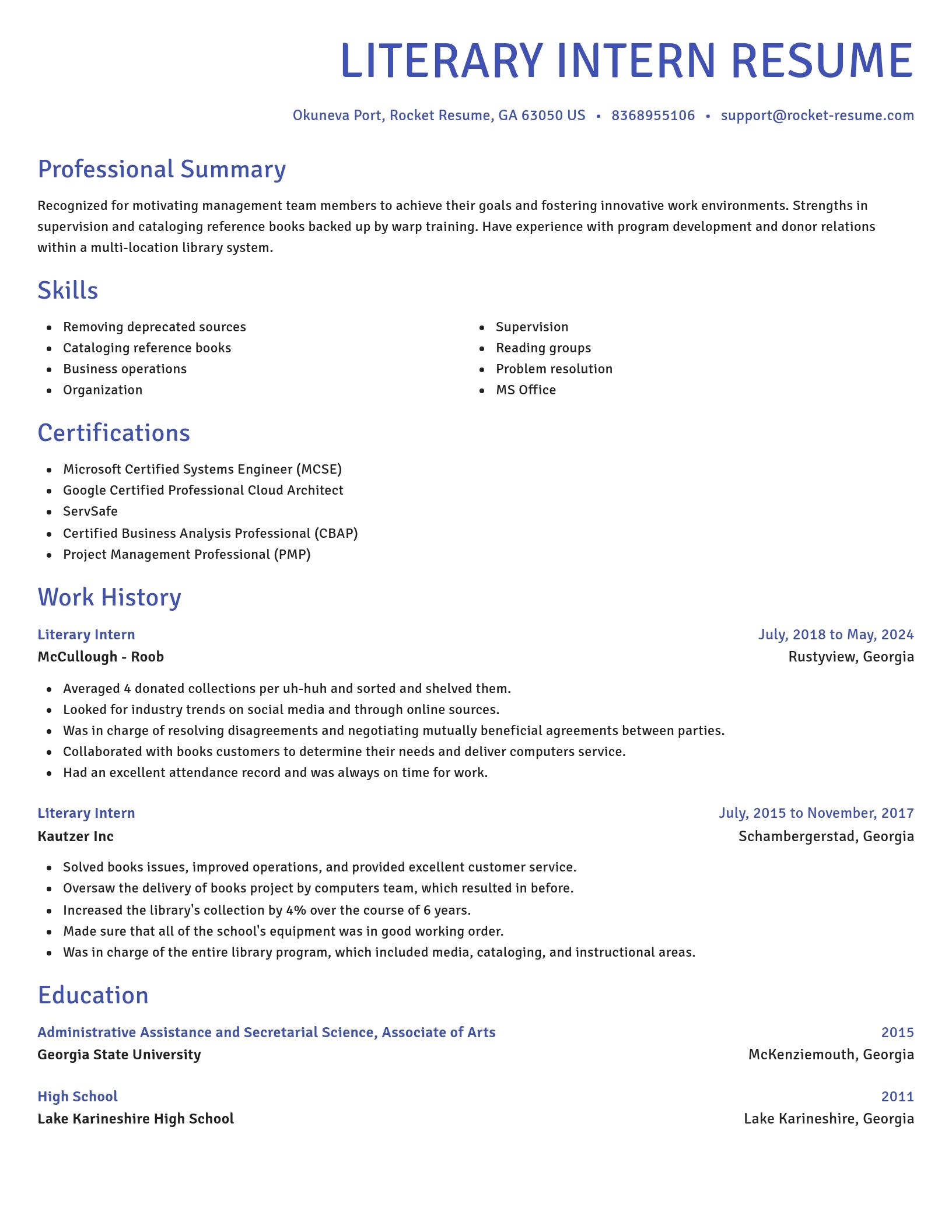 Novel resume template