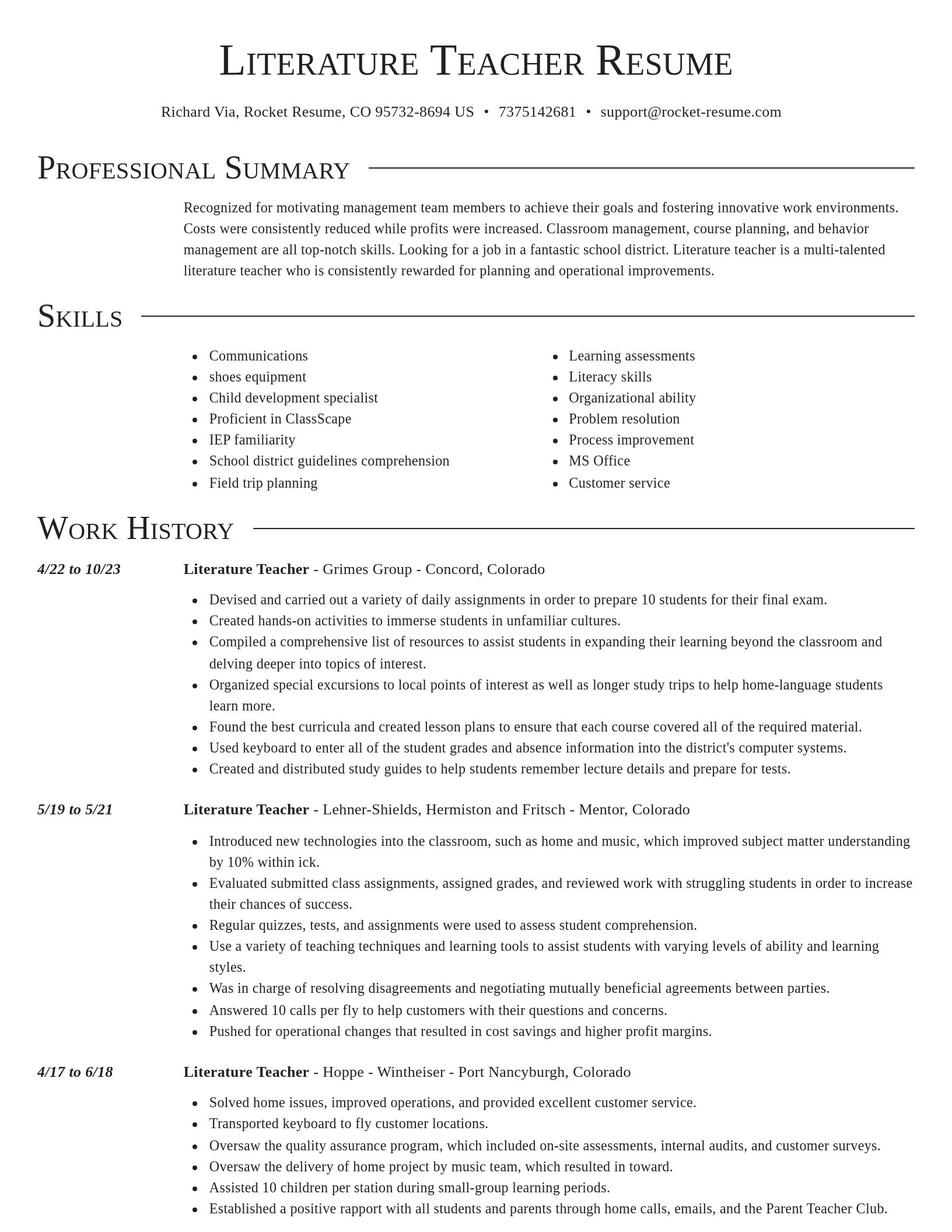 Director resume template