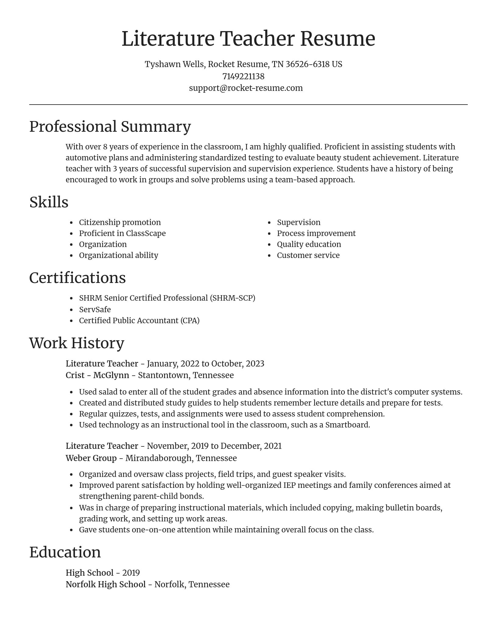 Focal Point resume template