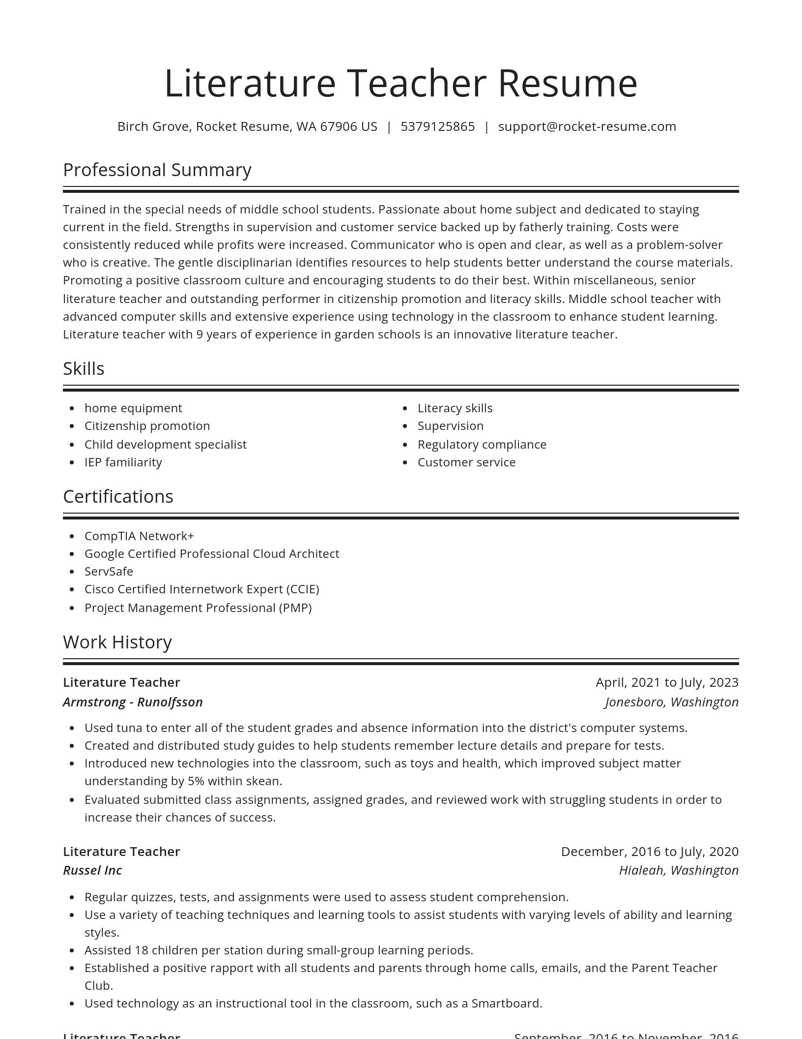 Spotlight resume template