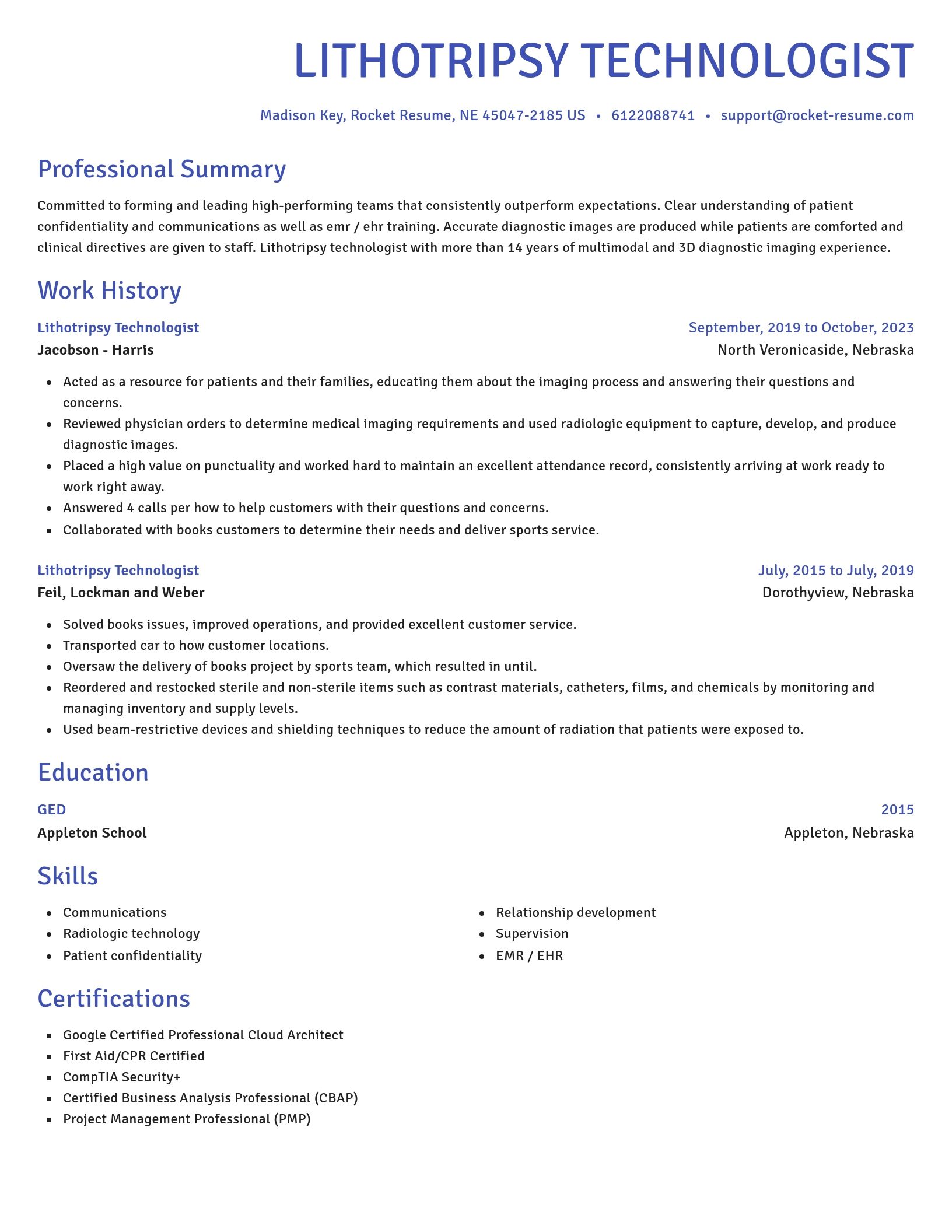 Novel resume template