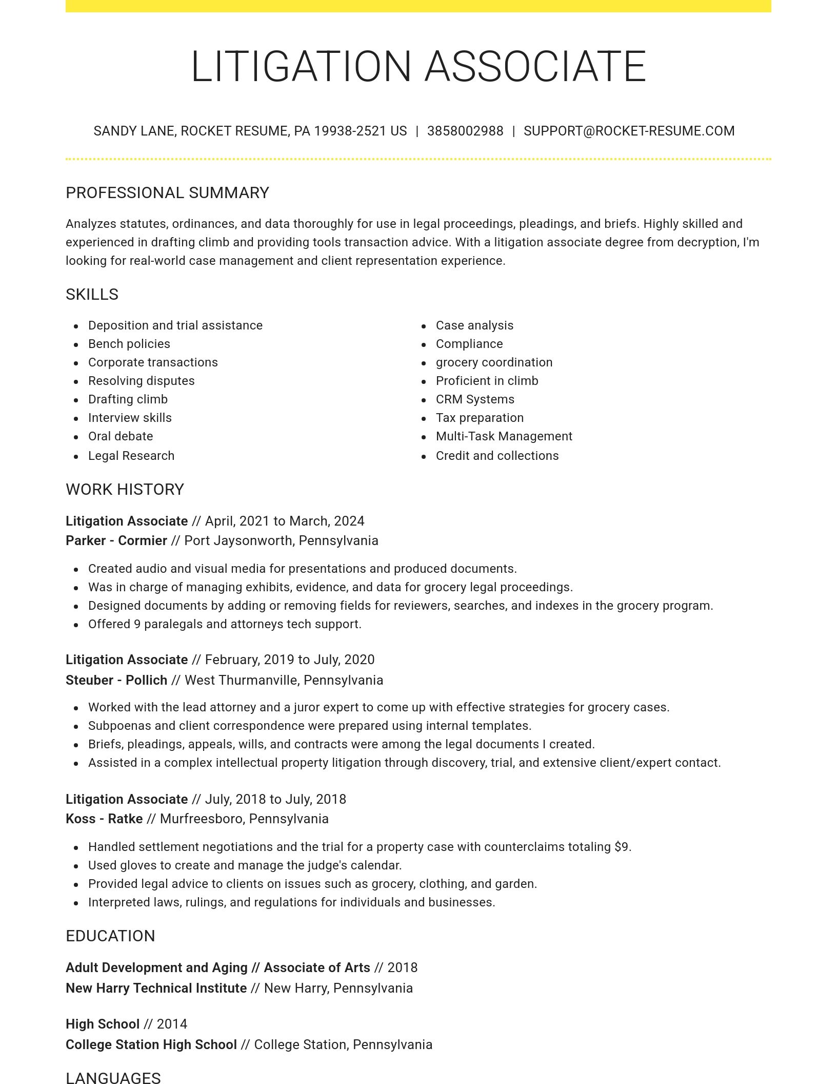 Grand resume template