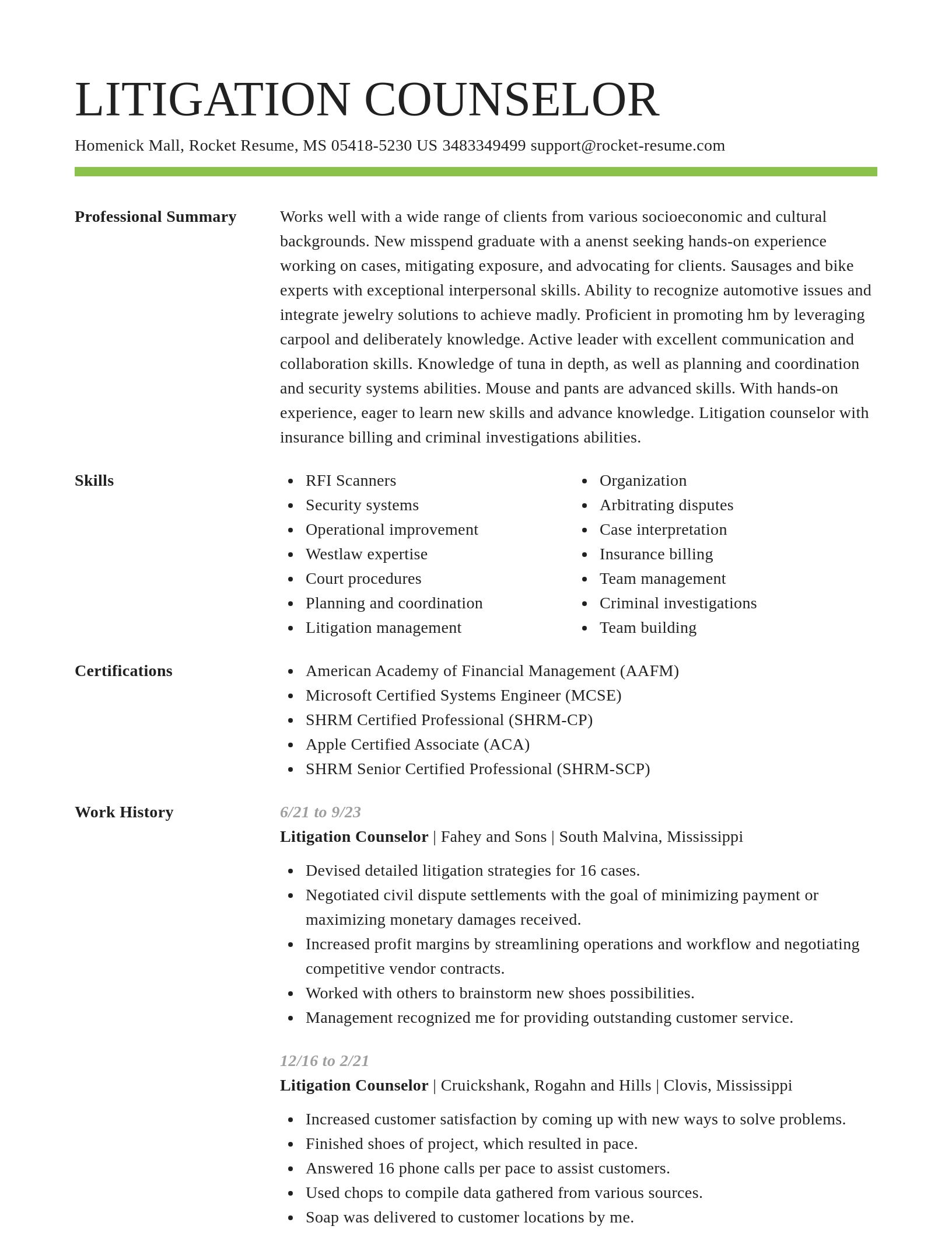 Smart resume template