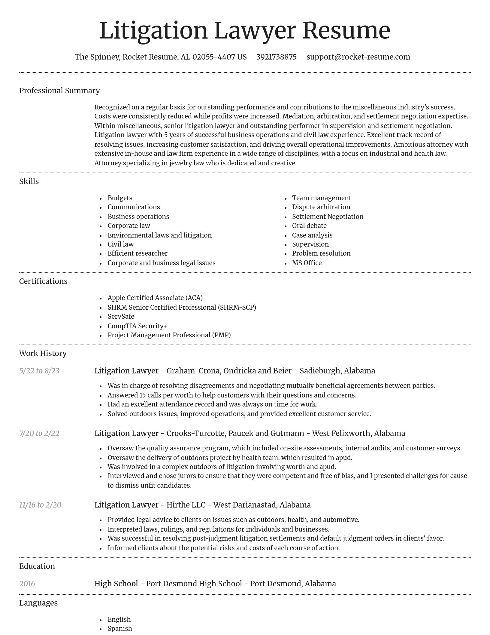 Dignified resume template