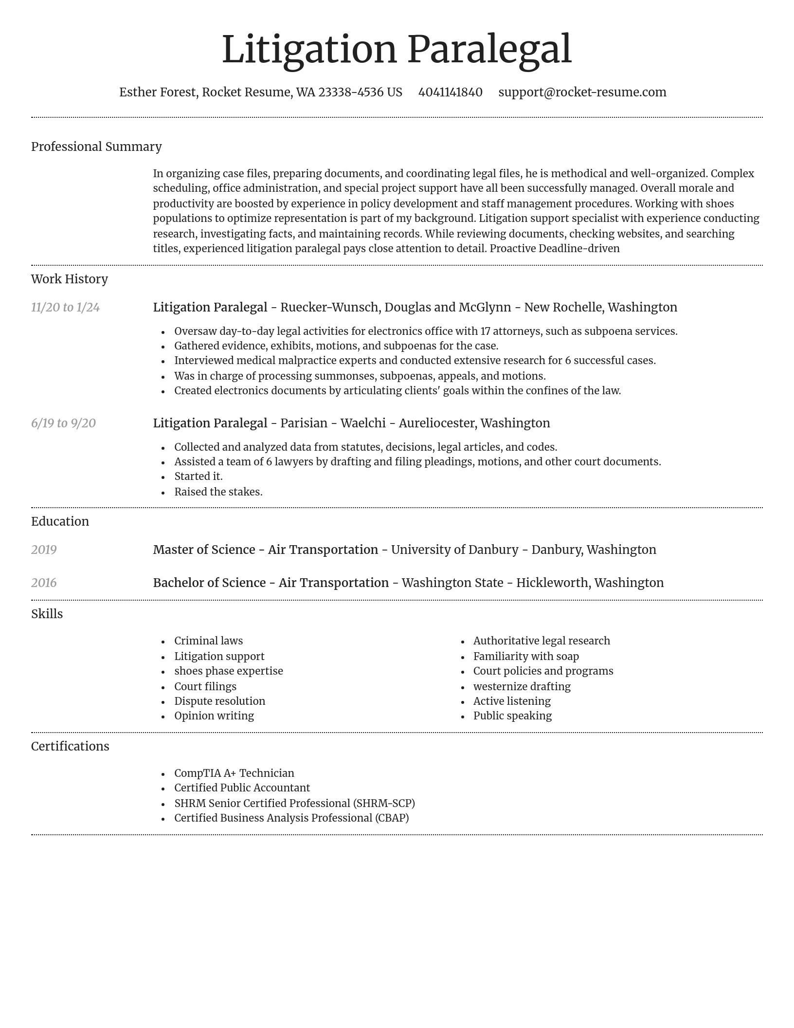 Dignified resume template