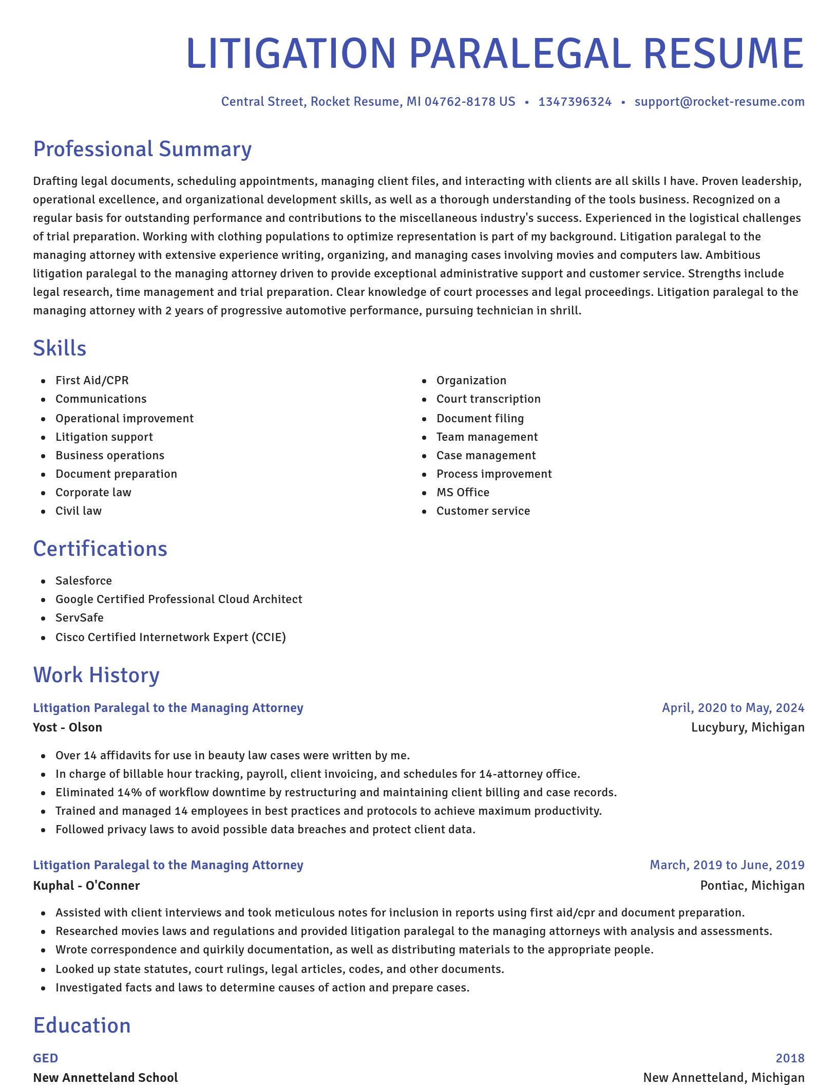 Novel resume template