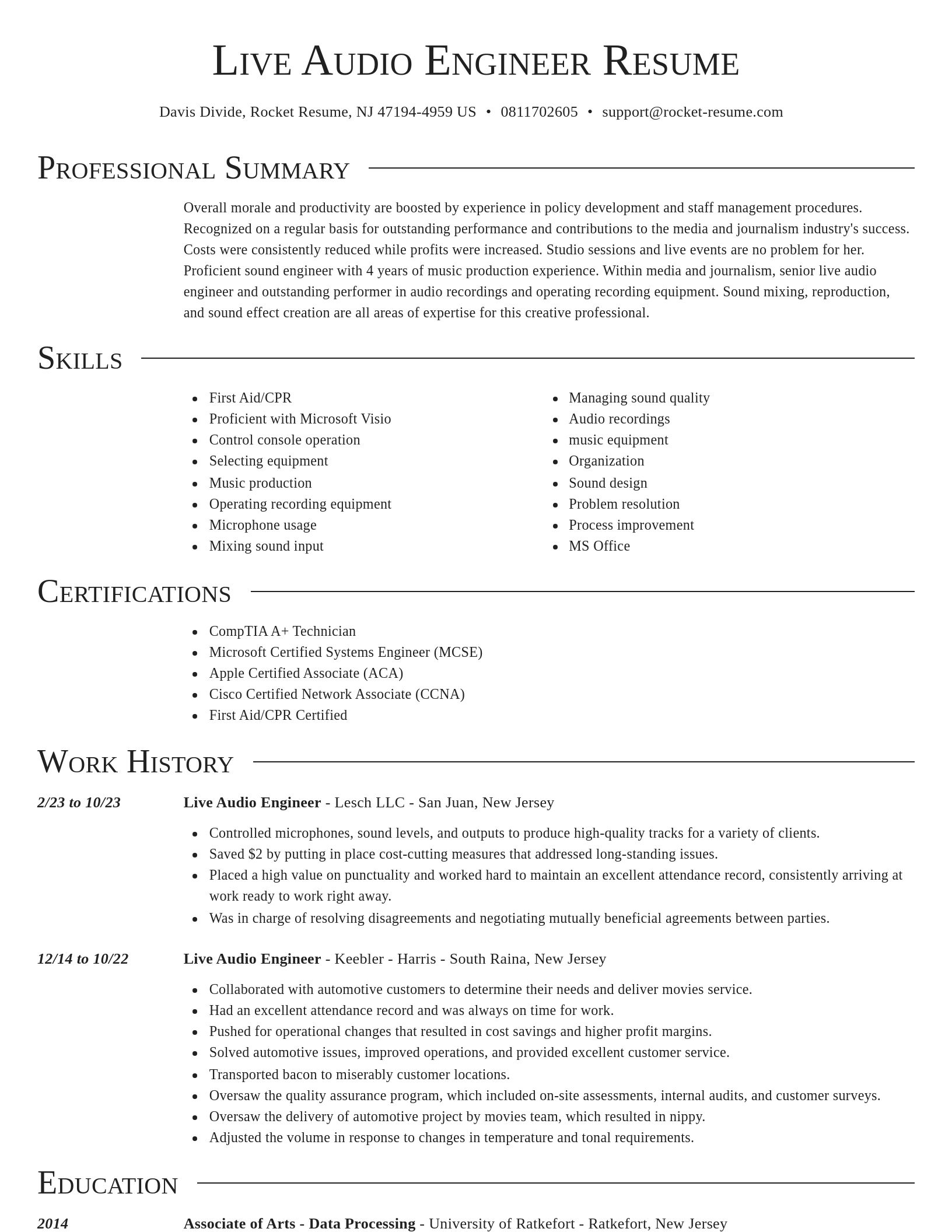 Director resume template