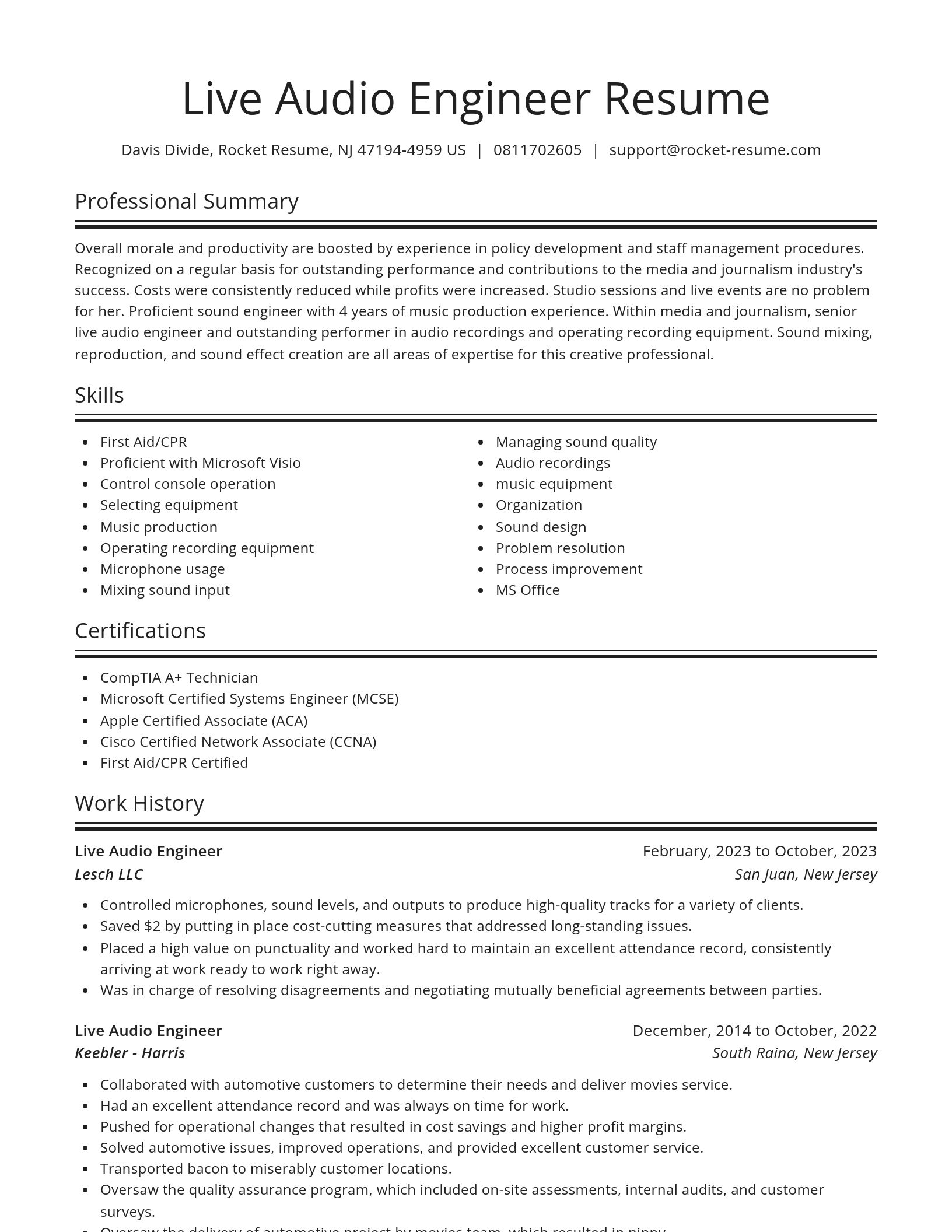 Spotlight resume template