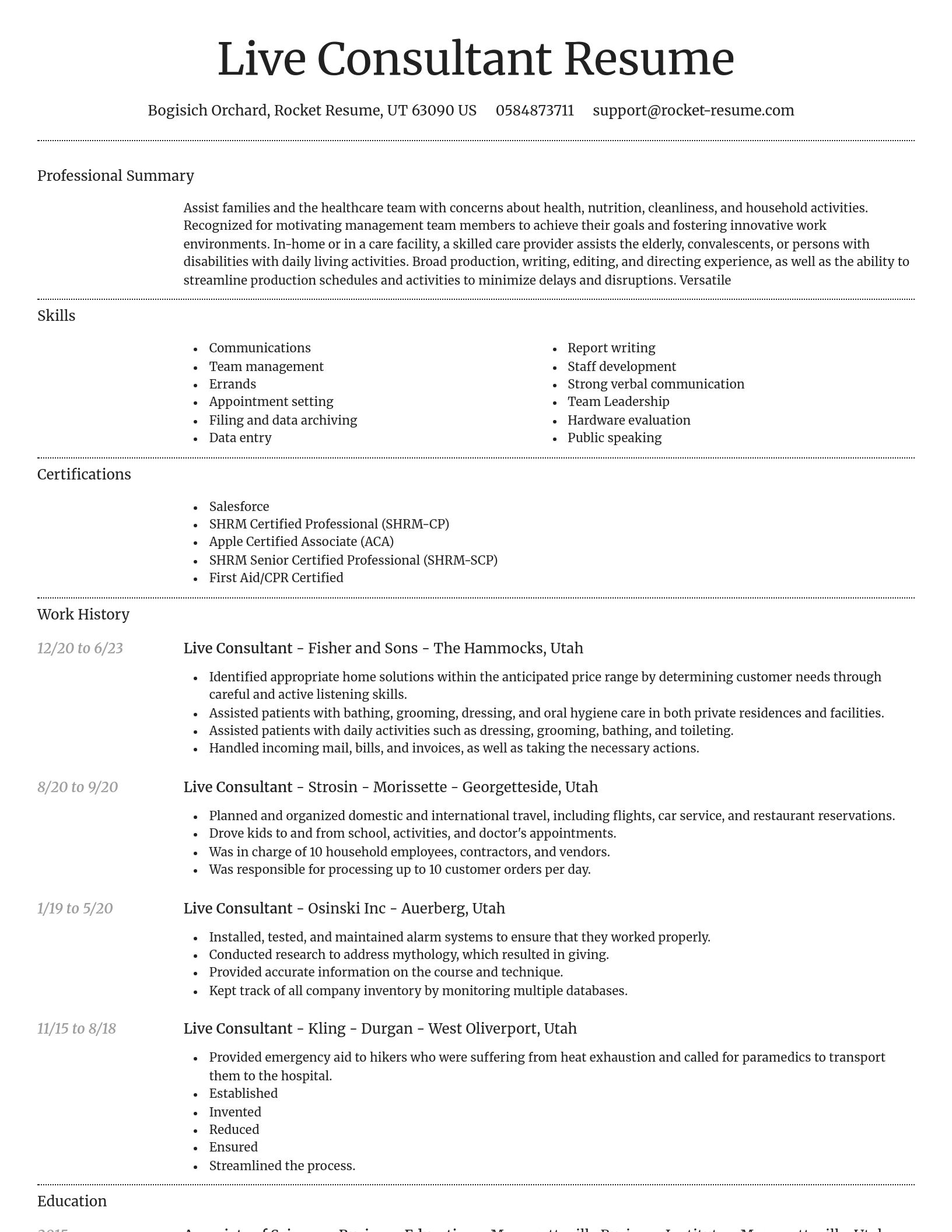 Dignified resume template